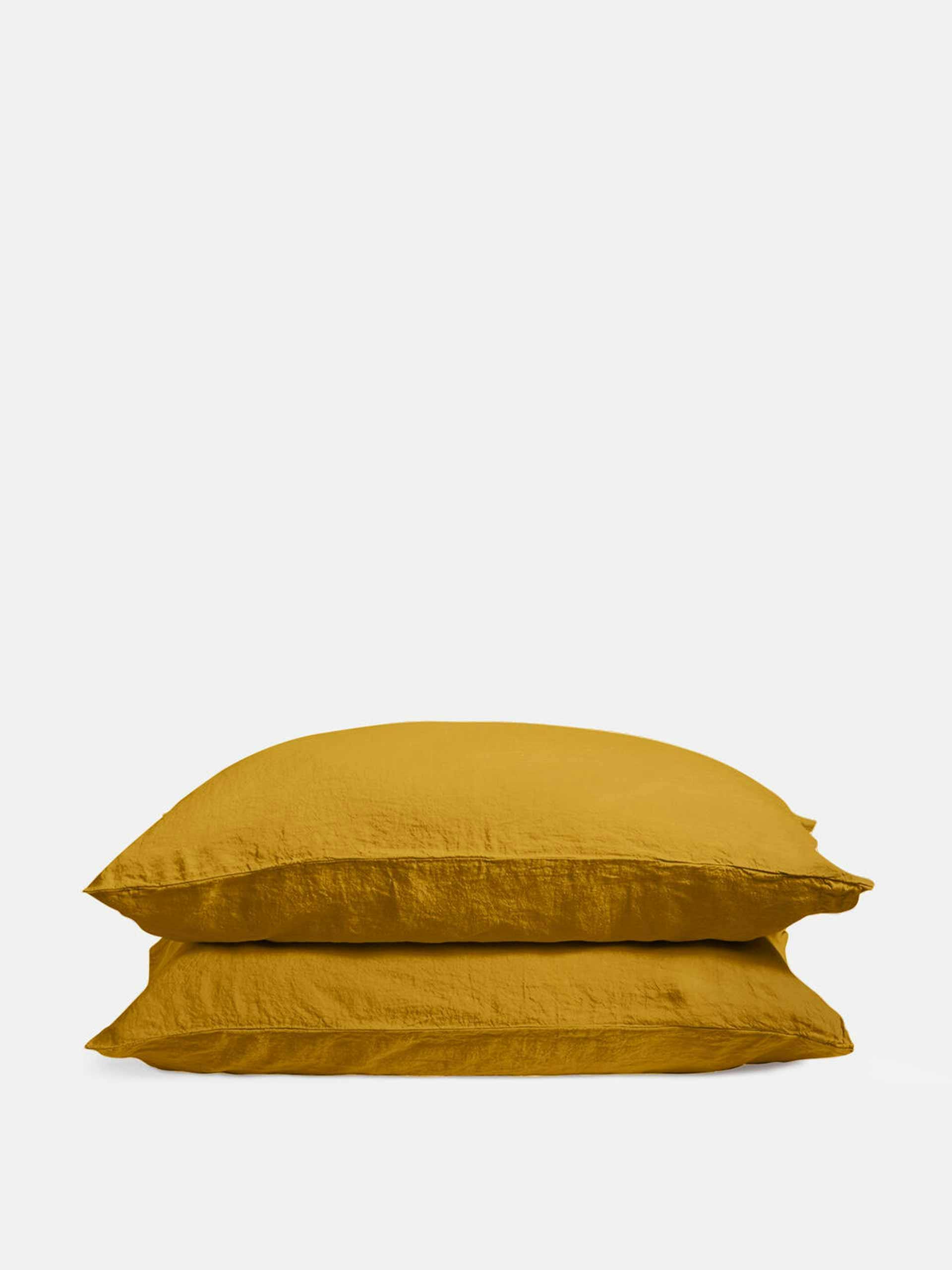 Linen mustard pillowcase
