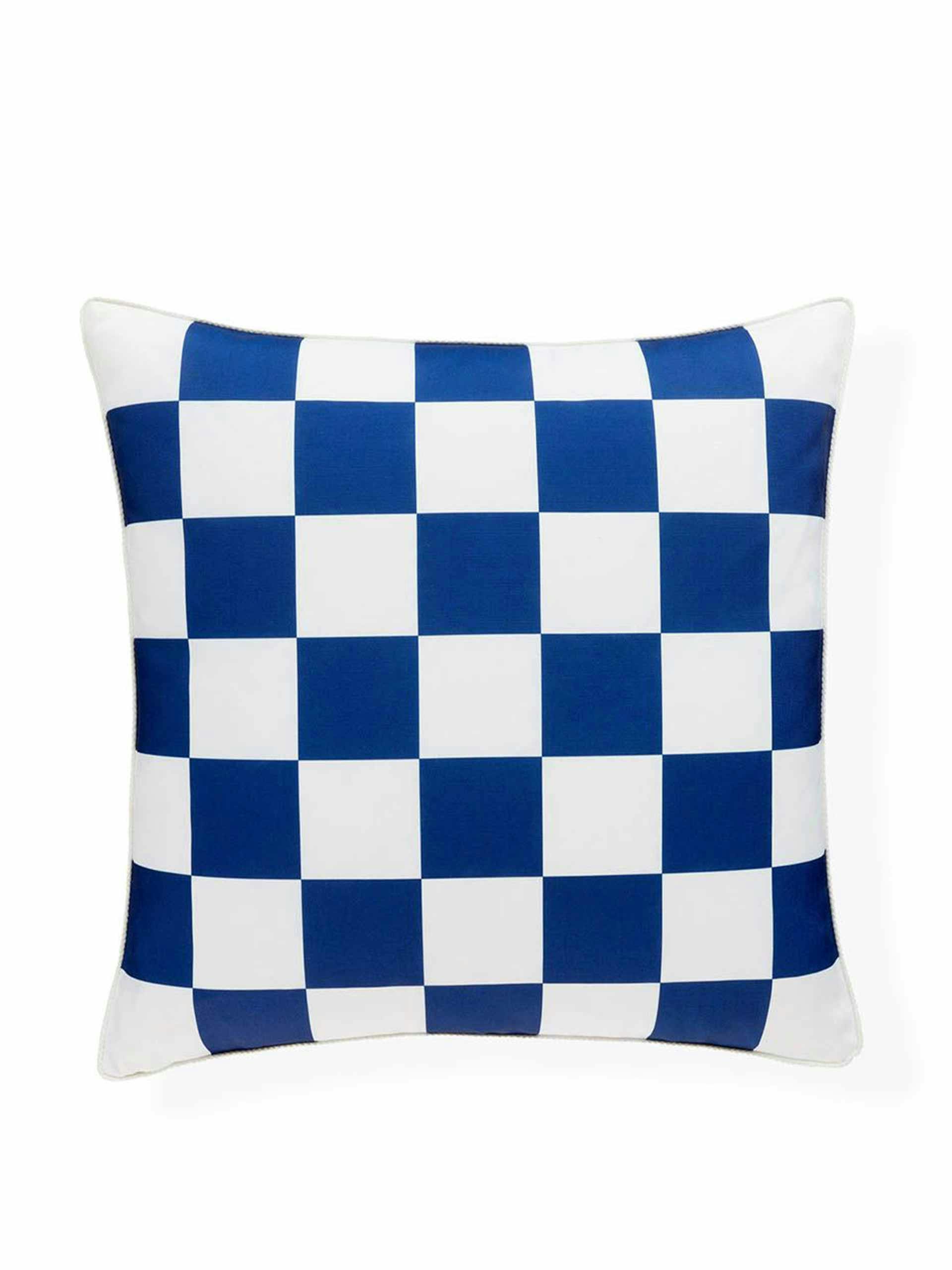 Checkerboard outdoor cushion