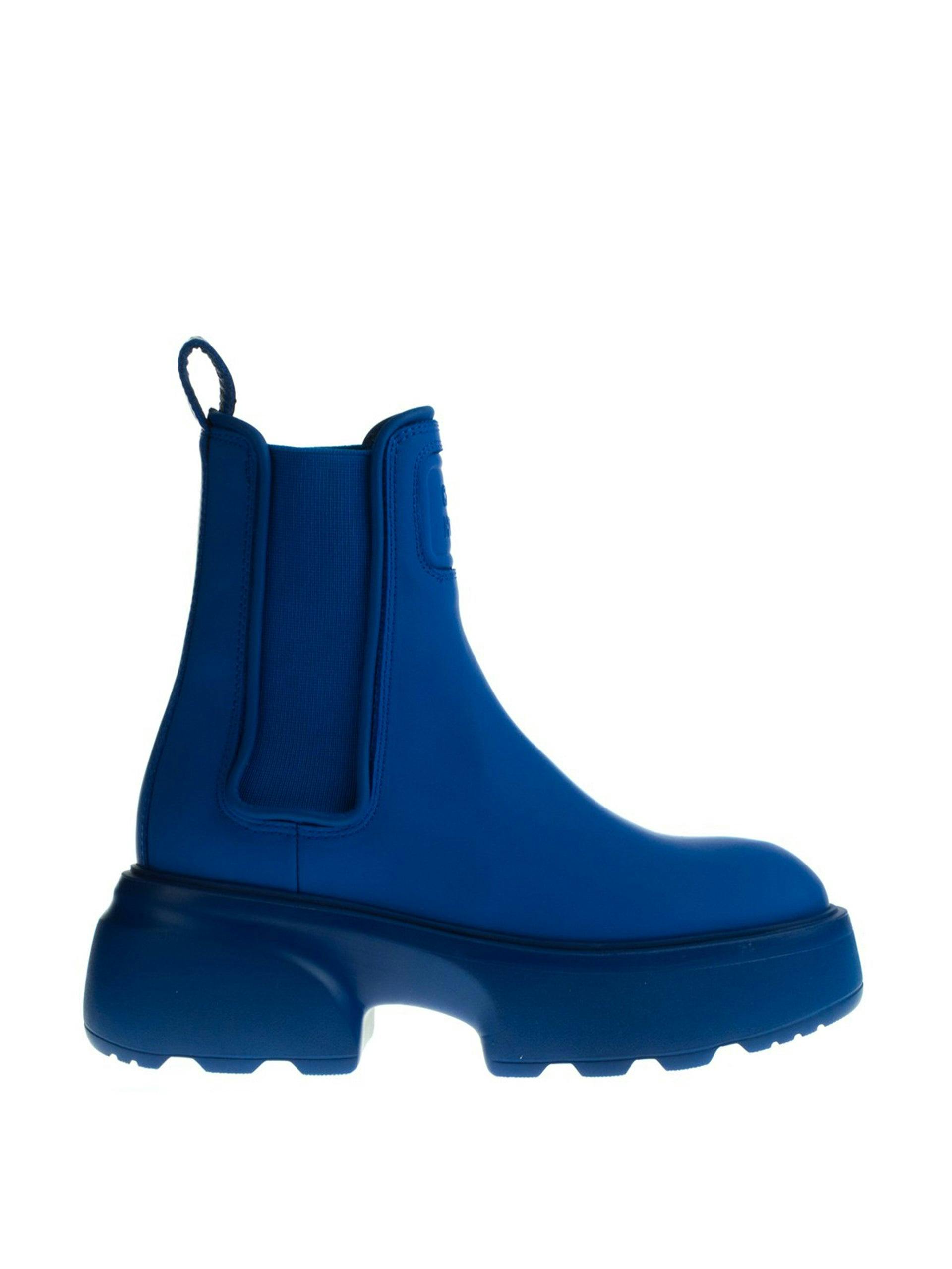Blue platform ankle boots
