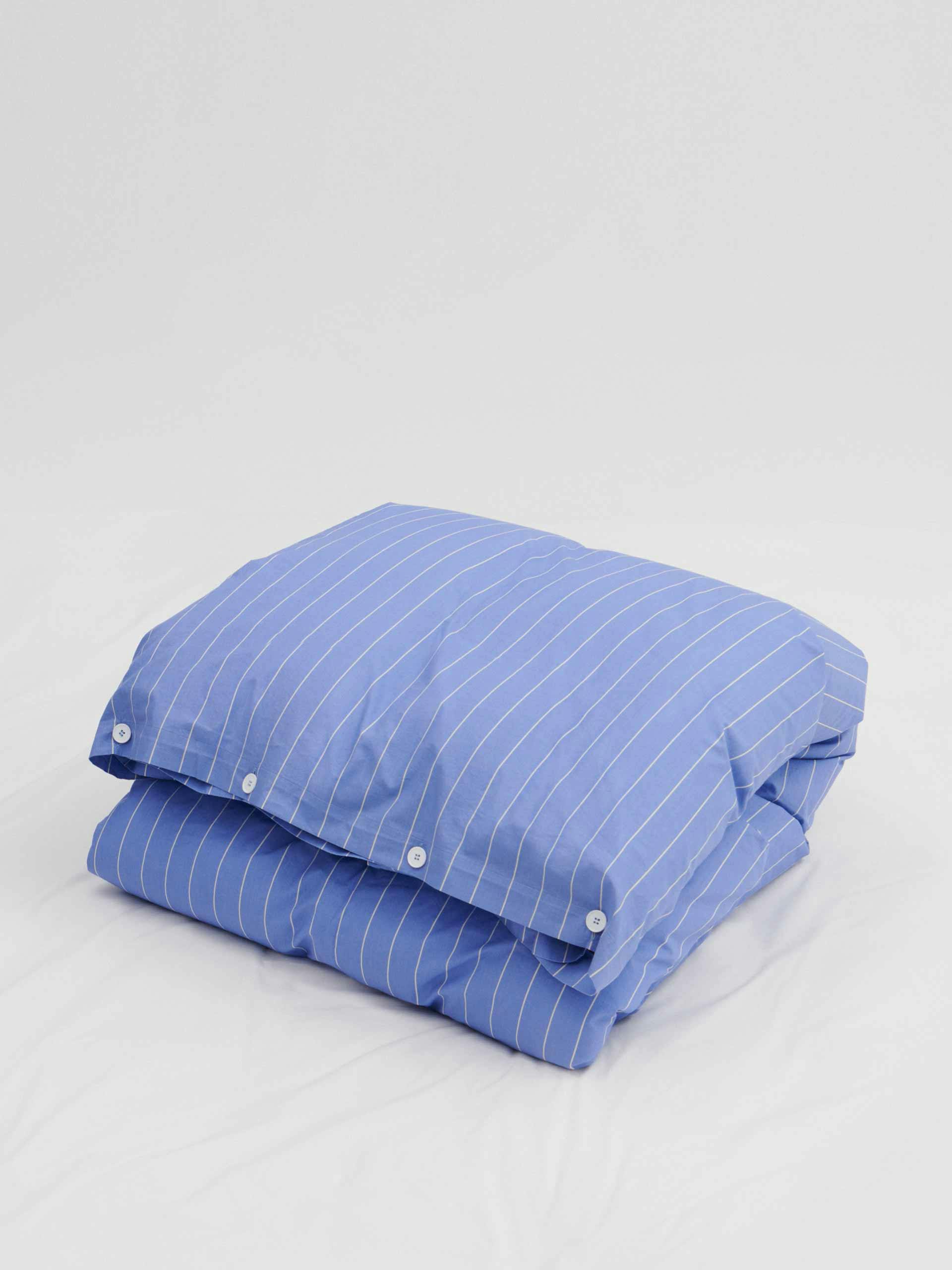 Blue stripe bedding