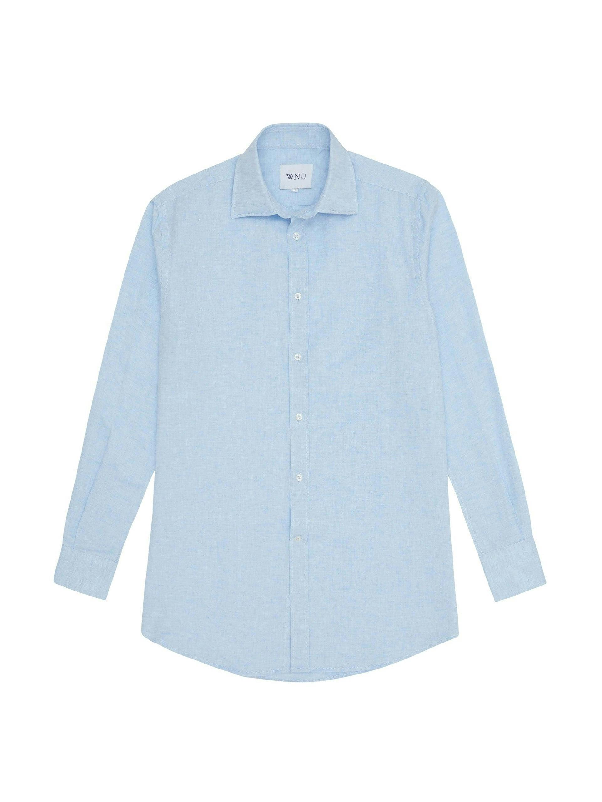 The Boyfriend: Celeste blue weave shirt