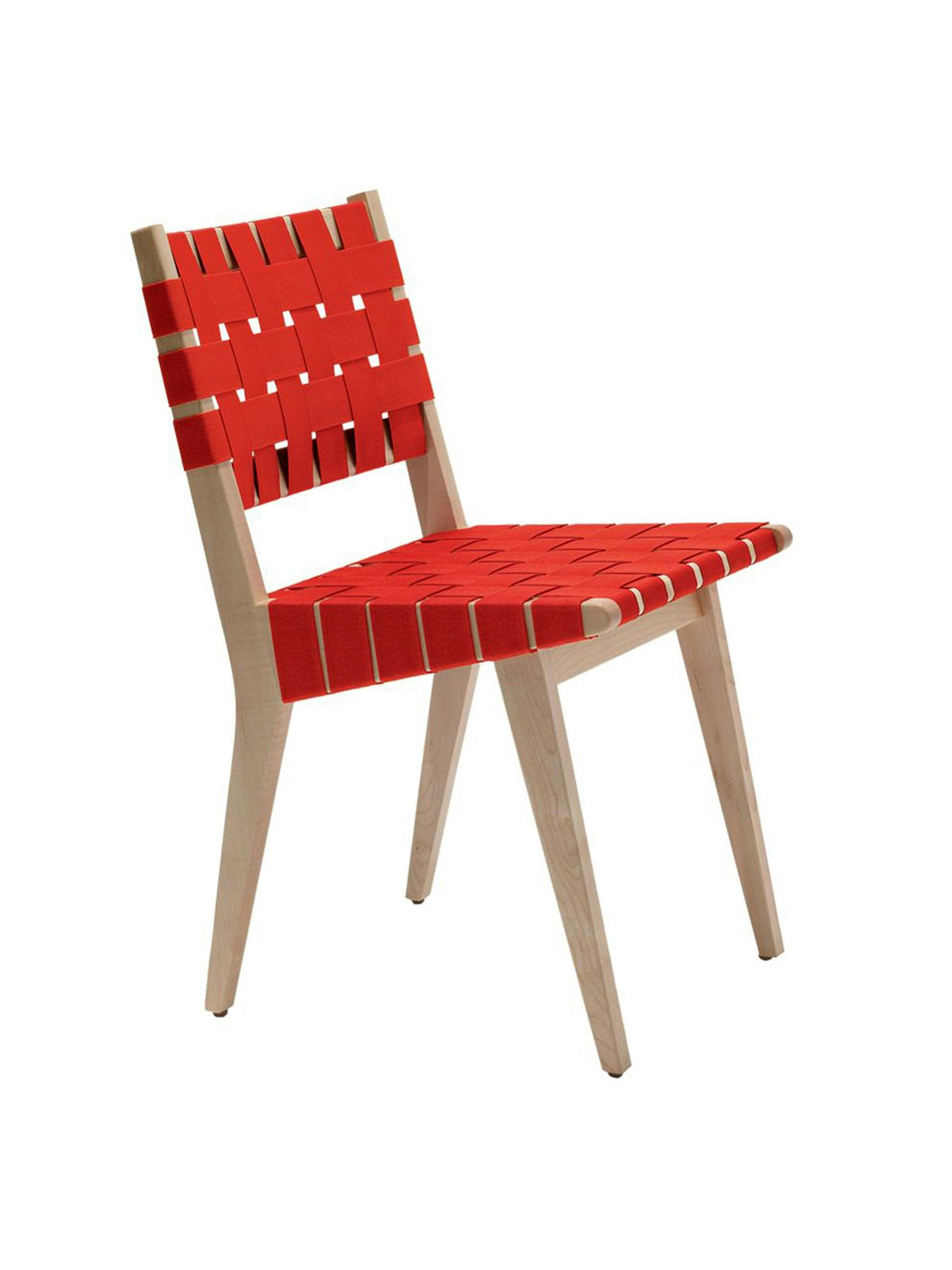 Red woven dining chair