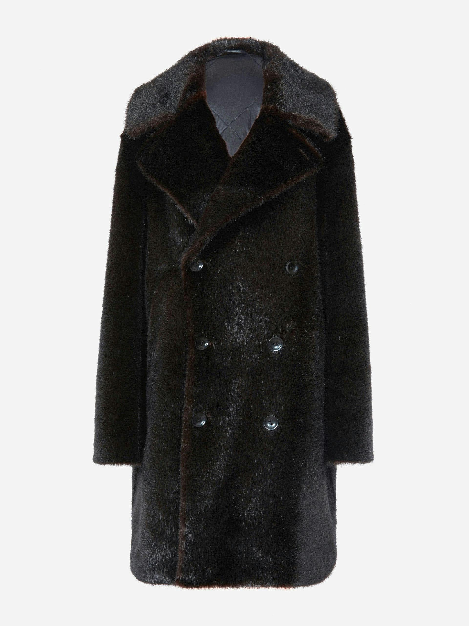 Dark brown faux fur jacket