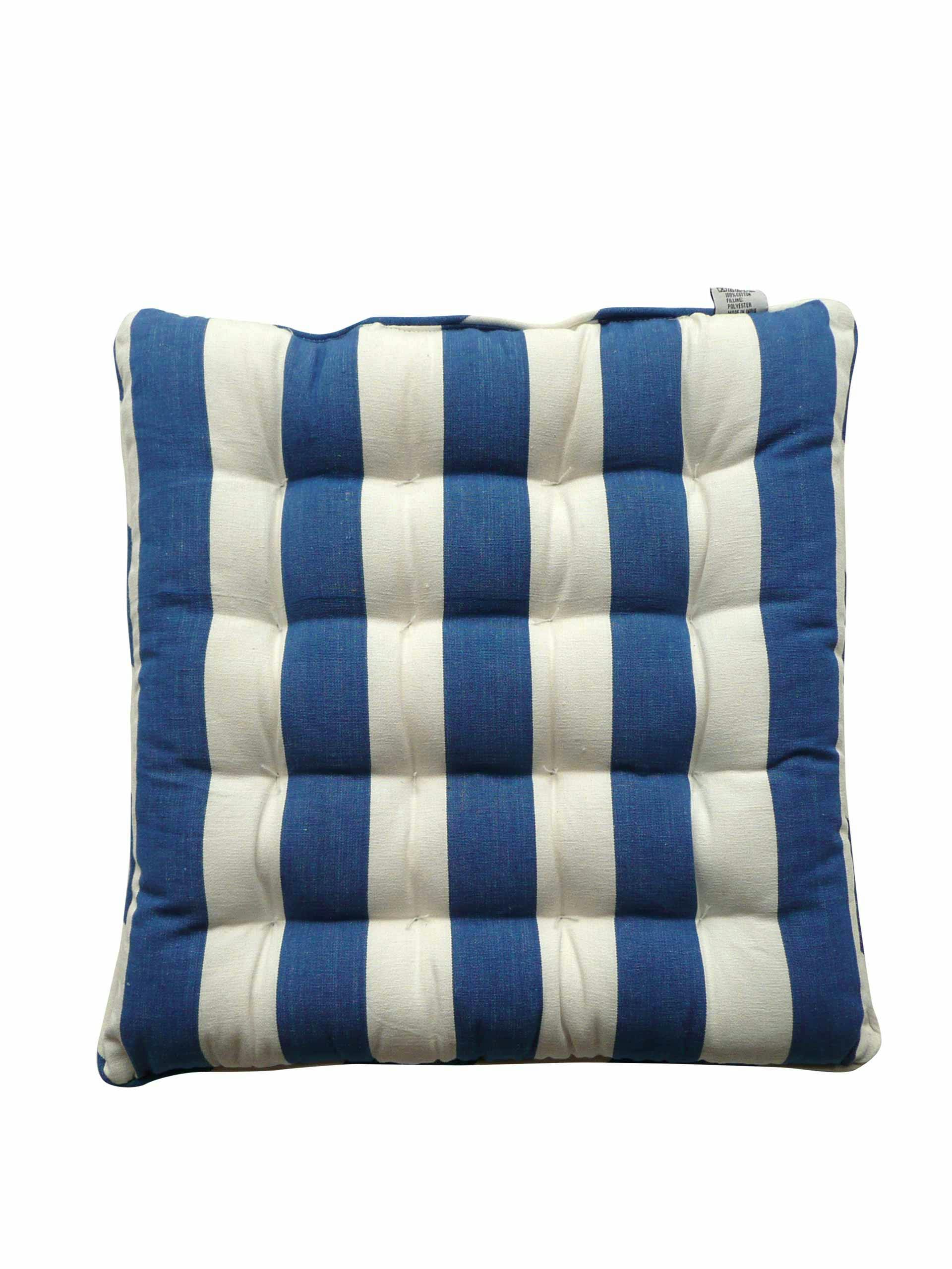 Blue and white seat pad
