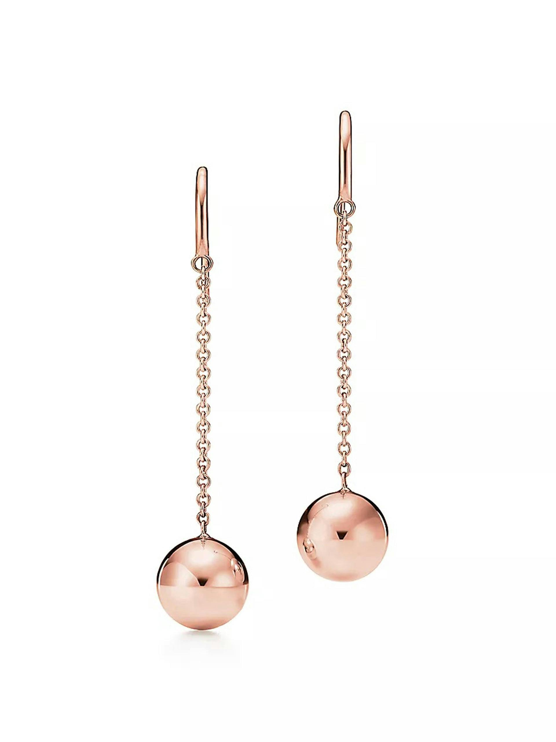 Rose gold ball hook earrings
