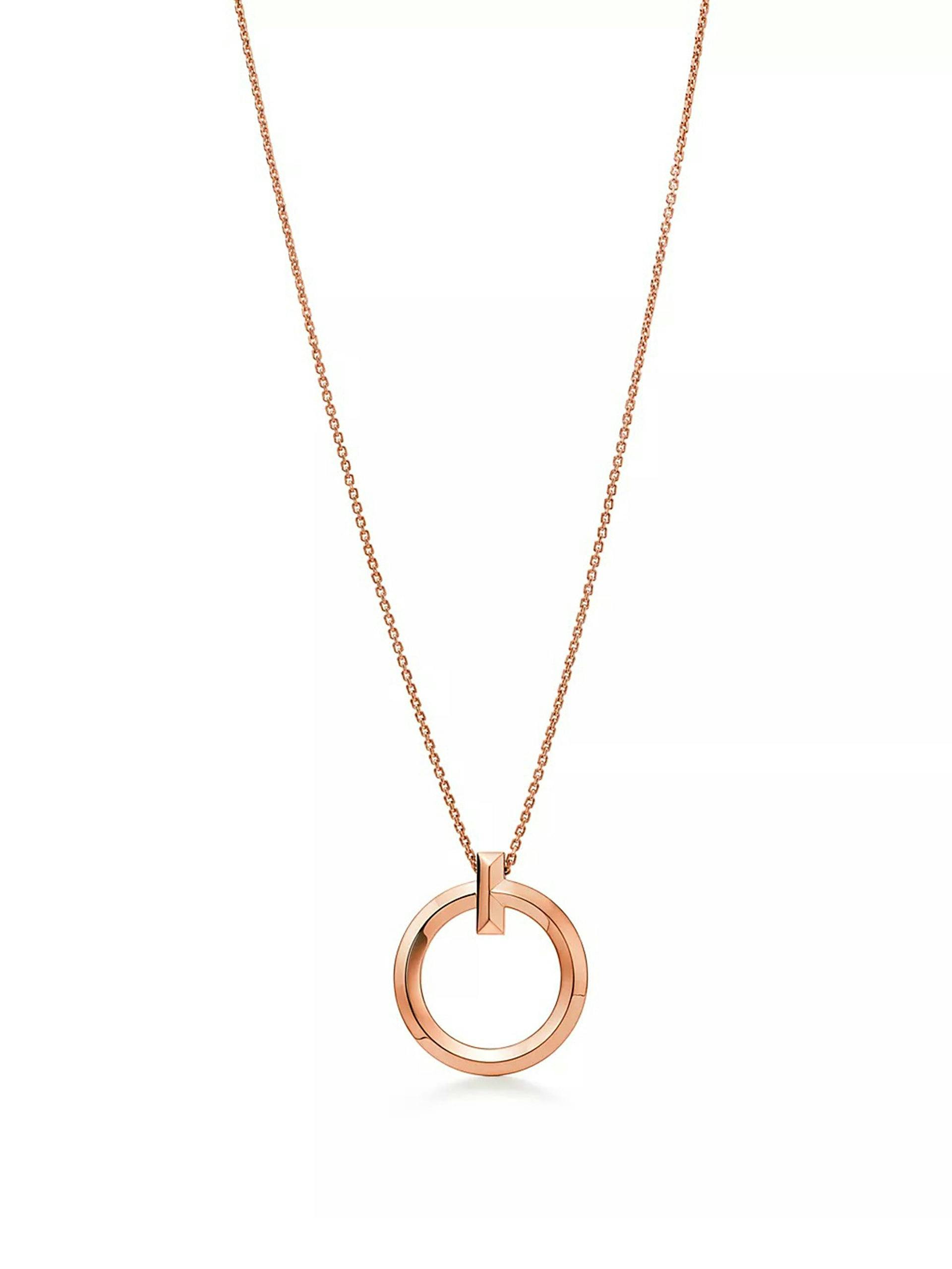 Rose gold T1 circle pendant