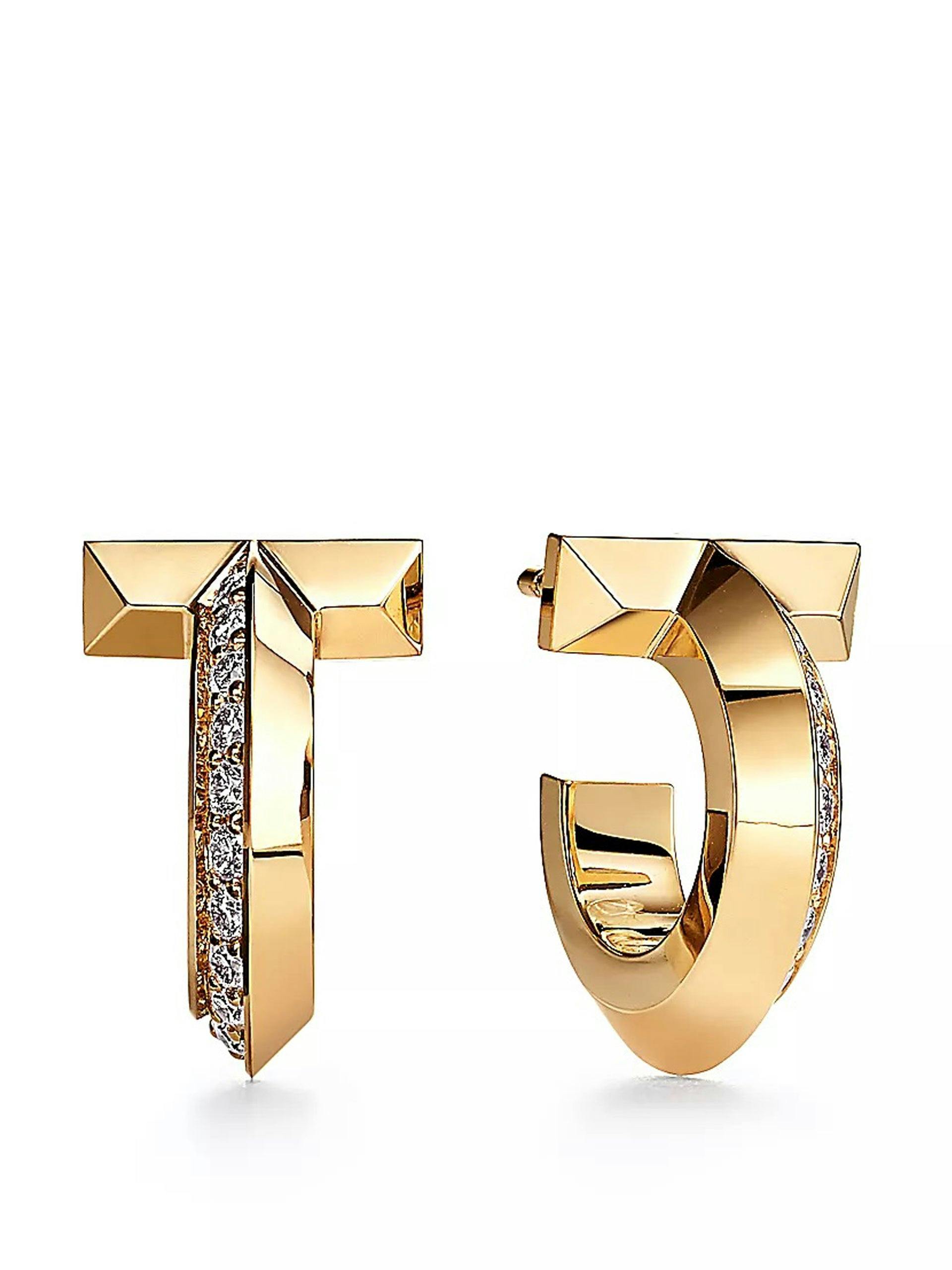 Gold T1 hoop earrings
