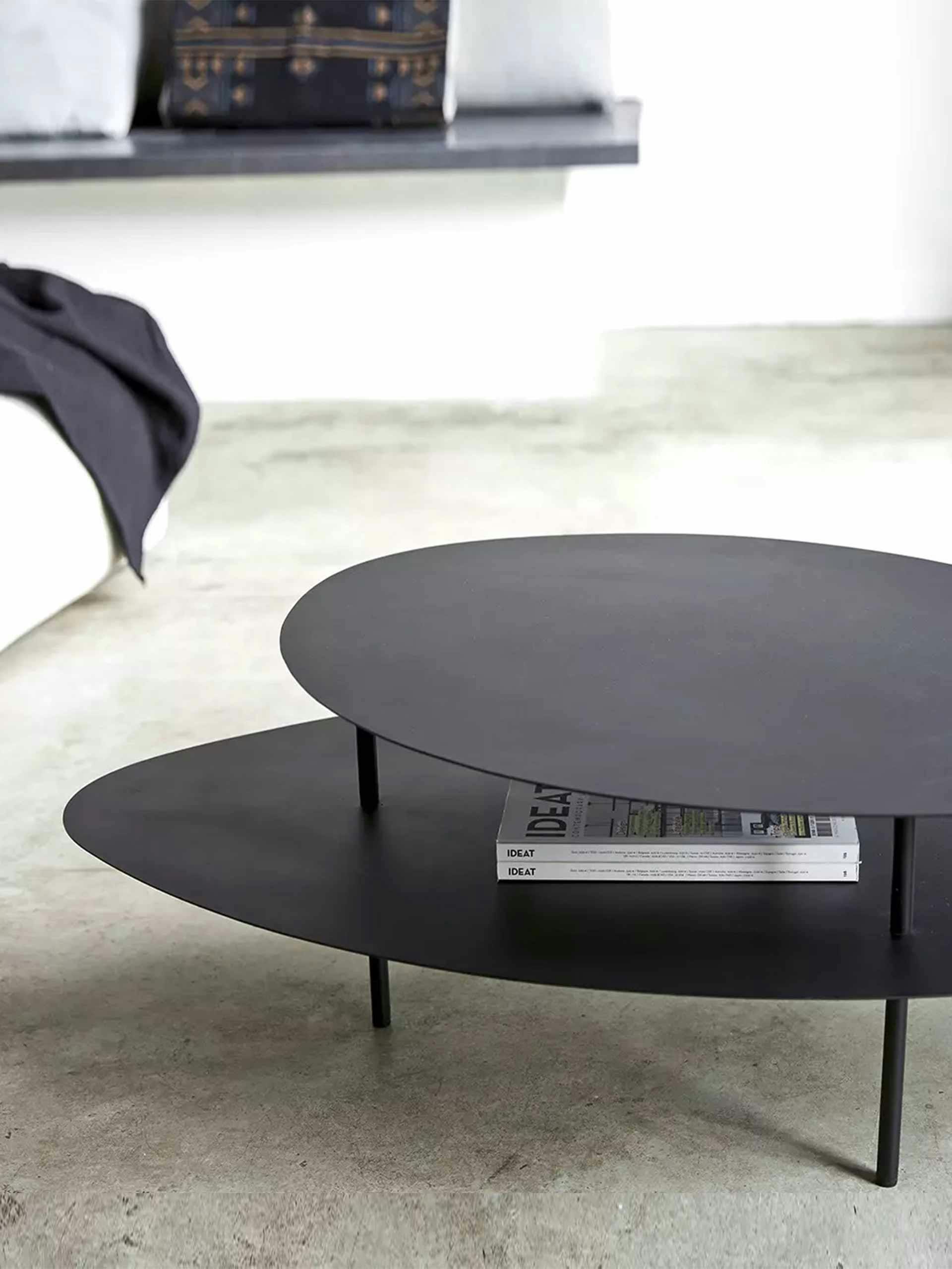 Black metal coffee table