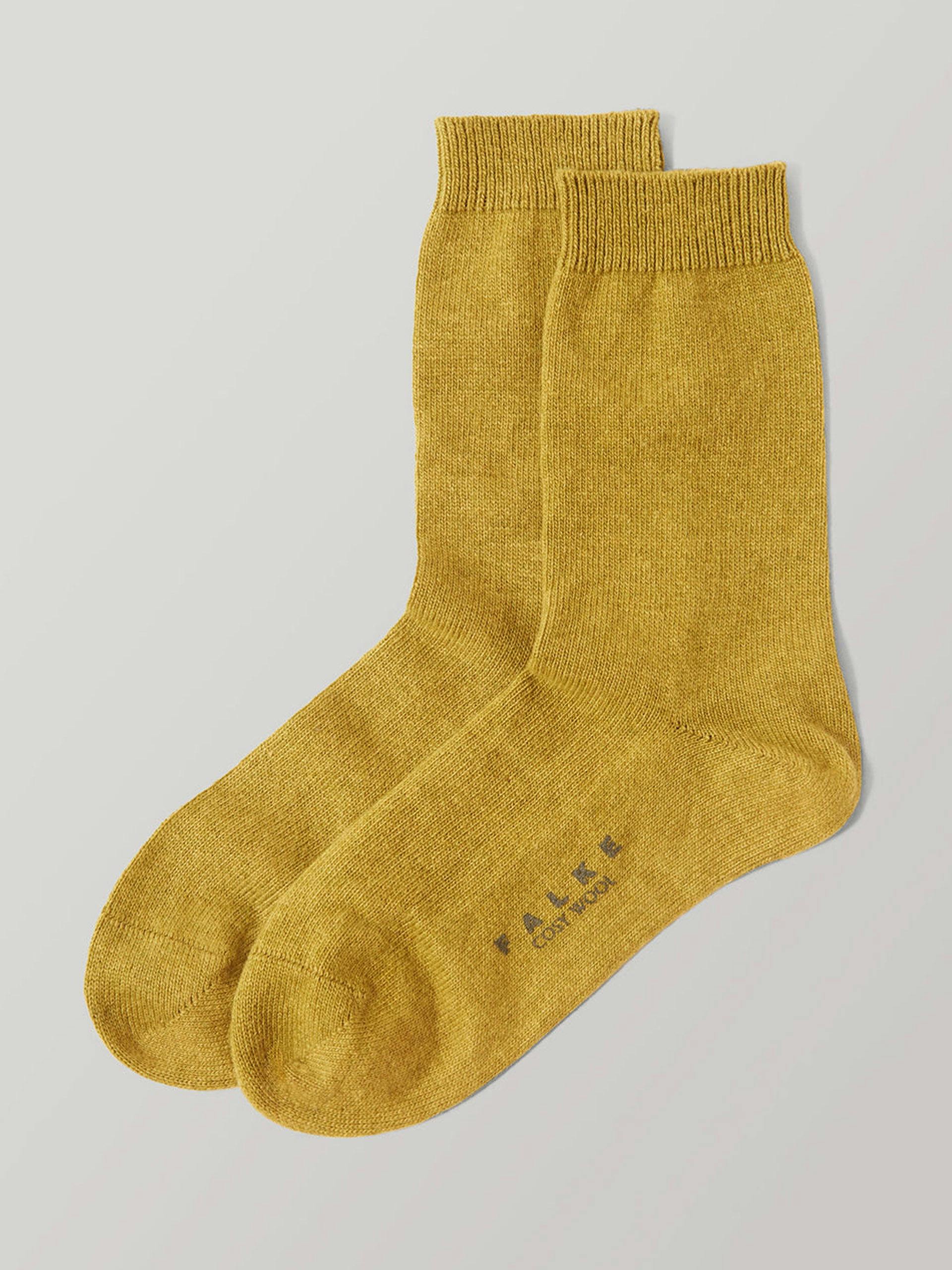 Yellow wool socks
