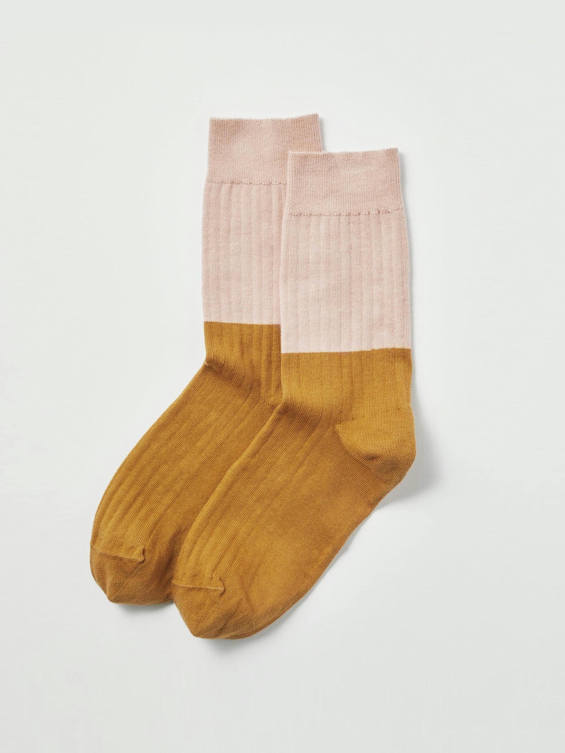 Colour block rib socks