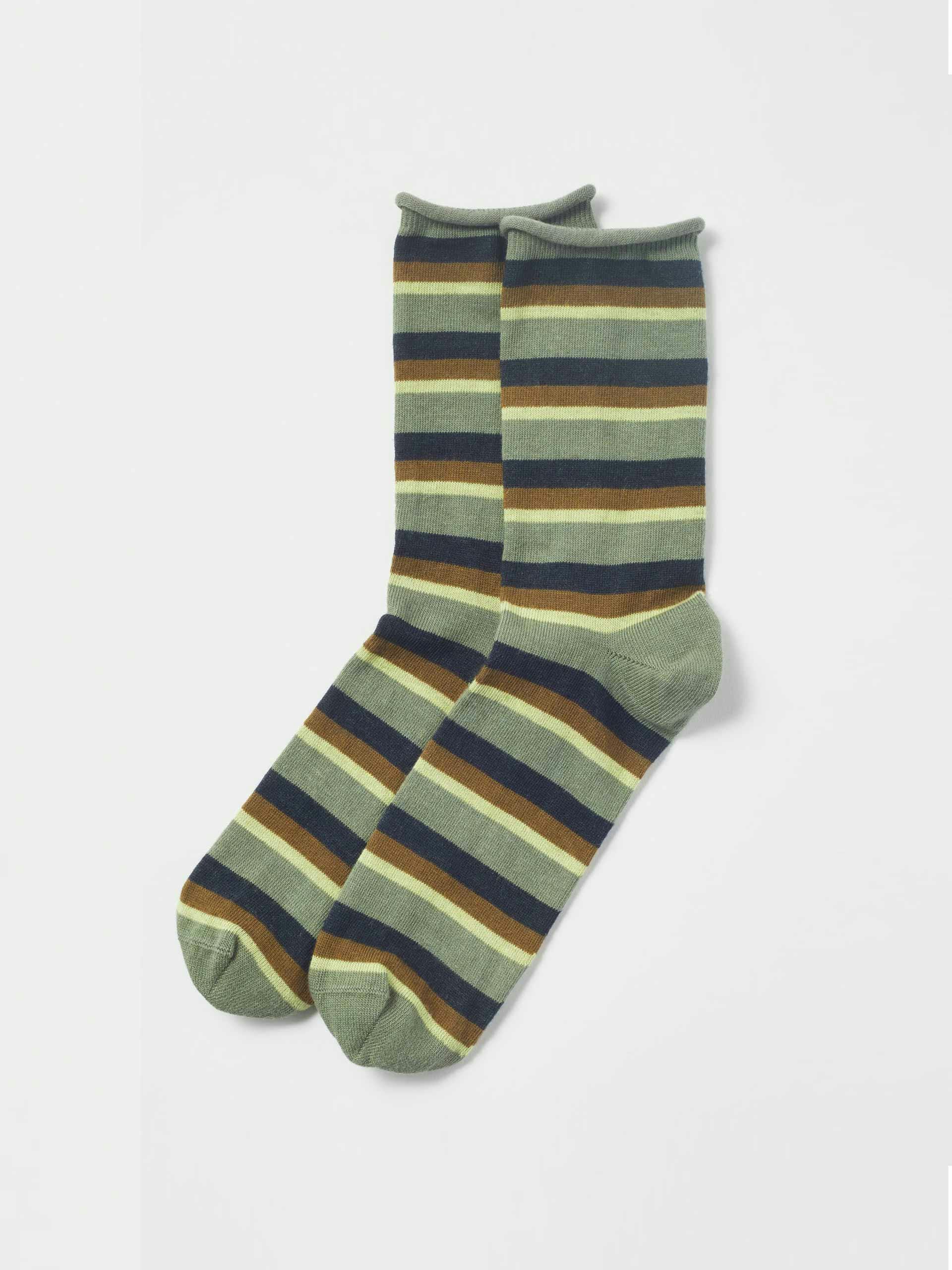 Striped cotton cashmere socks