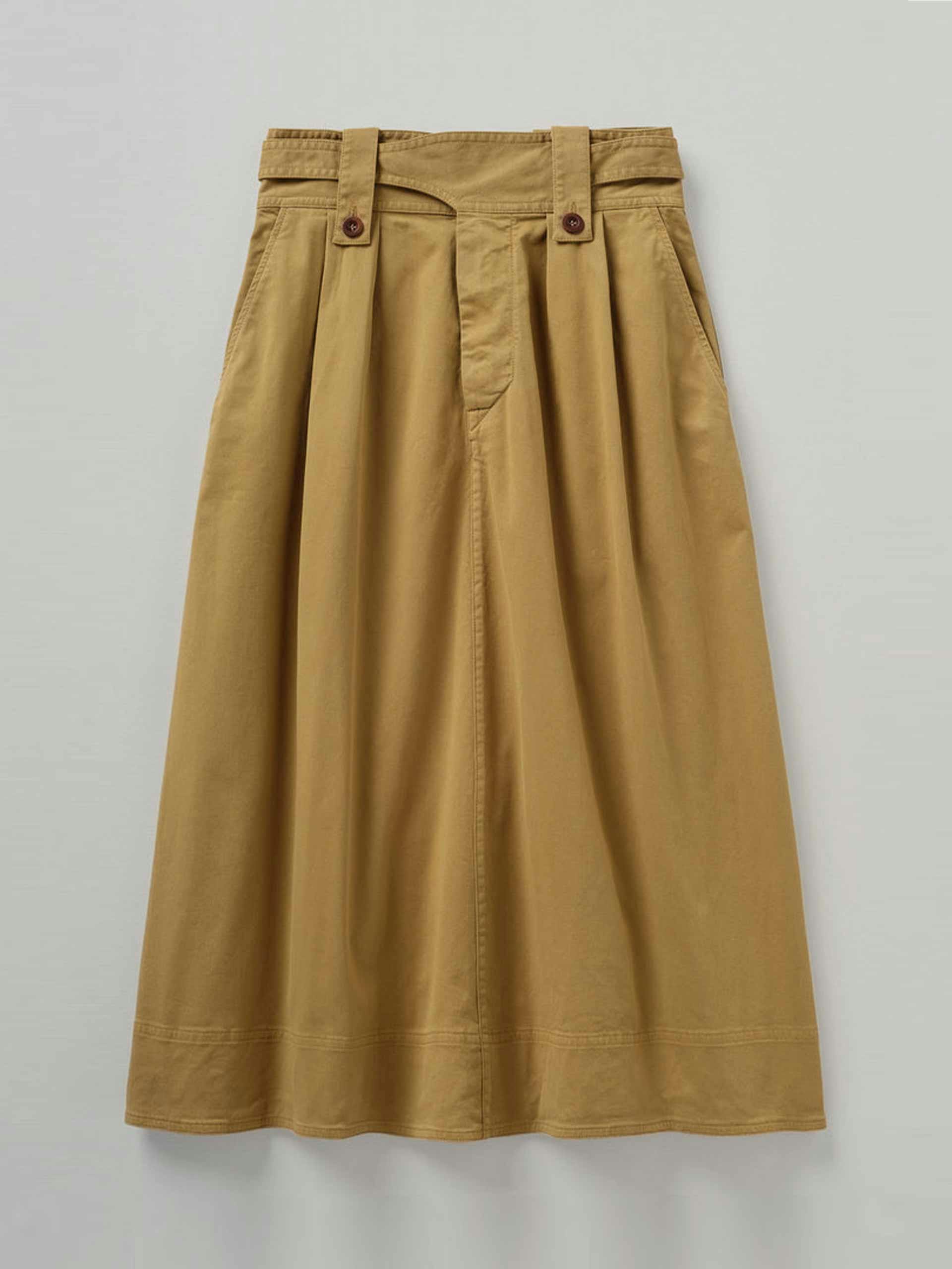Brown midi belt skirt