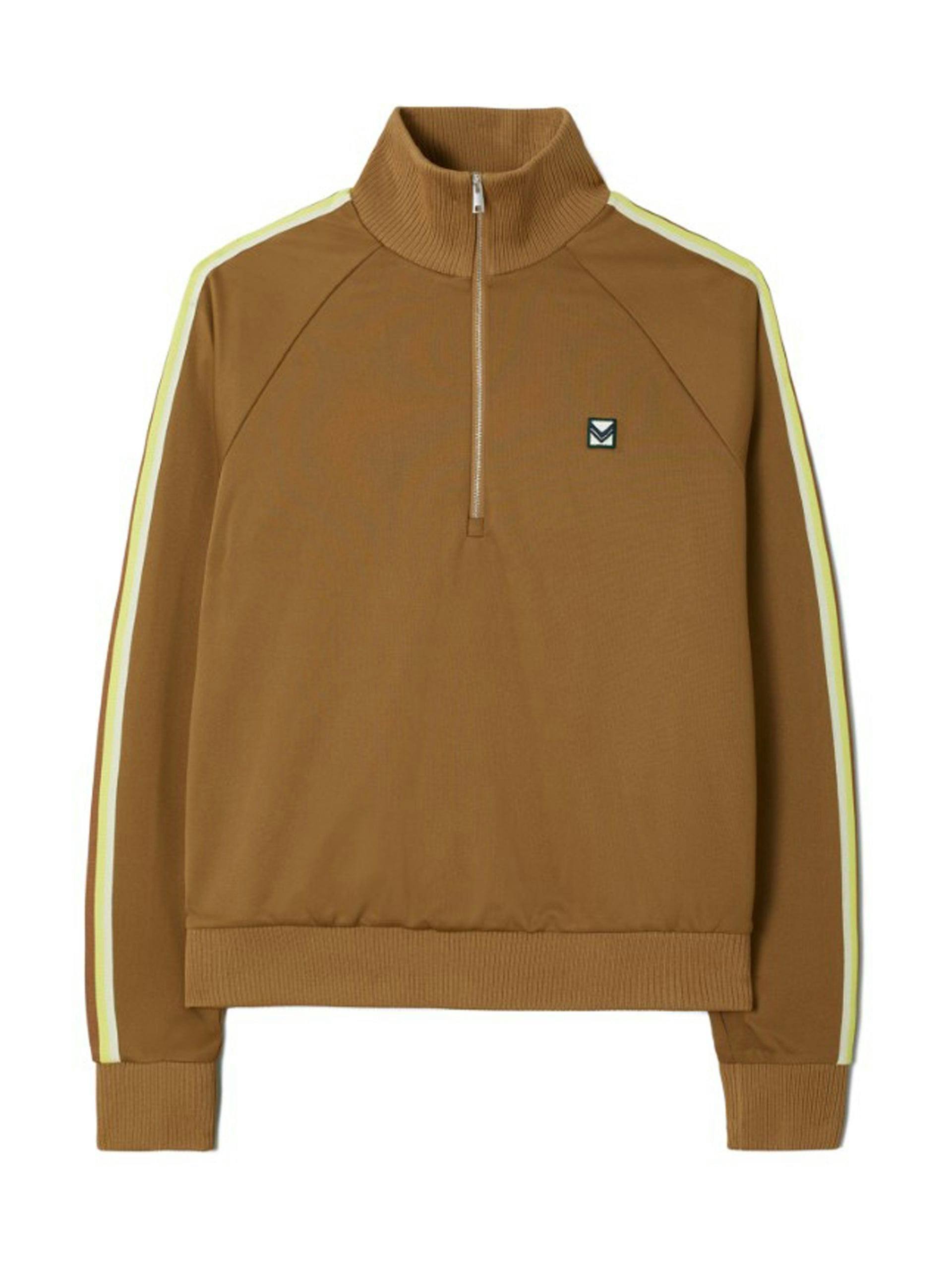 Brown half-zip track jacket