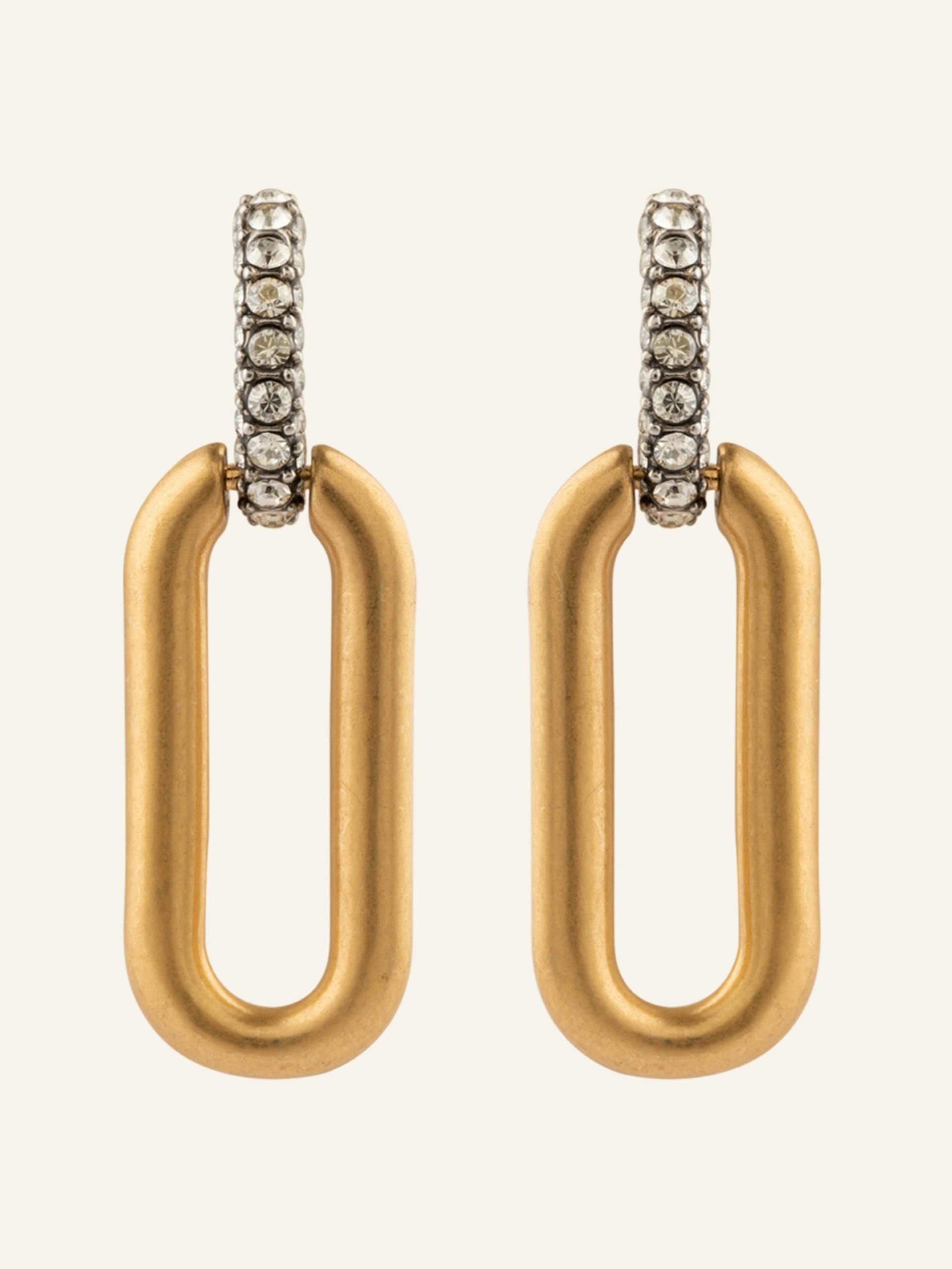Gold link earring