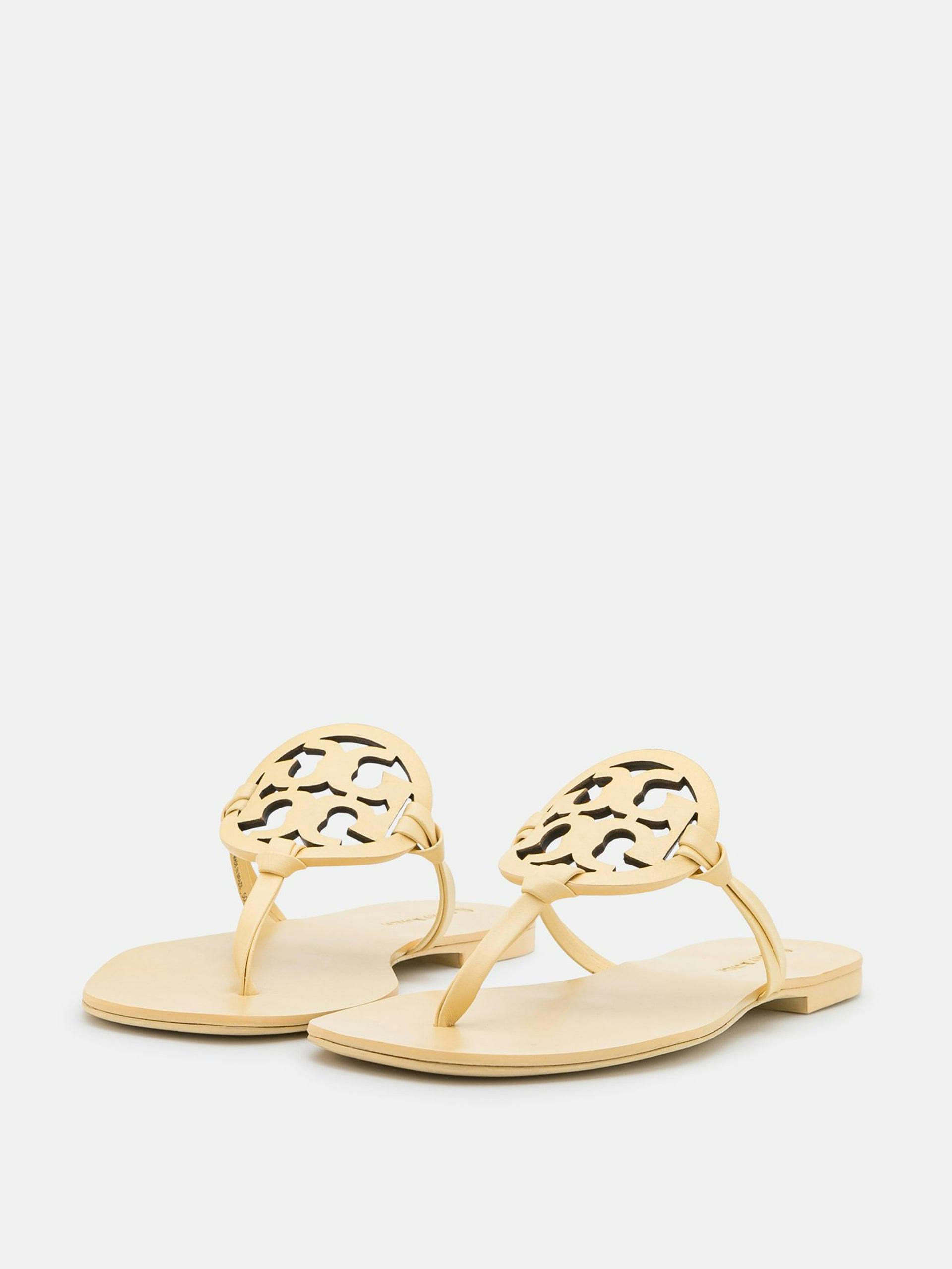 Yellow square-toe sandals