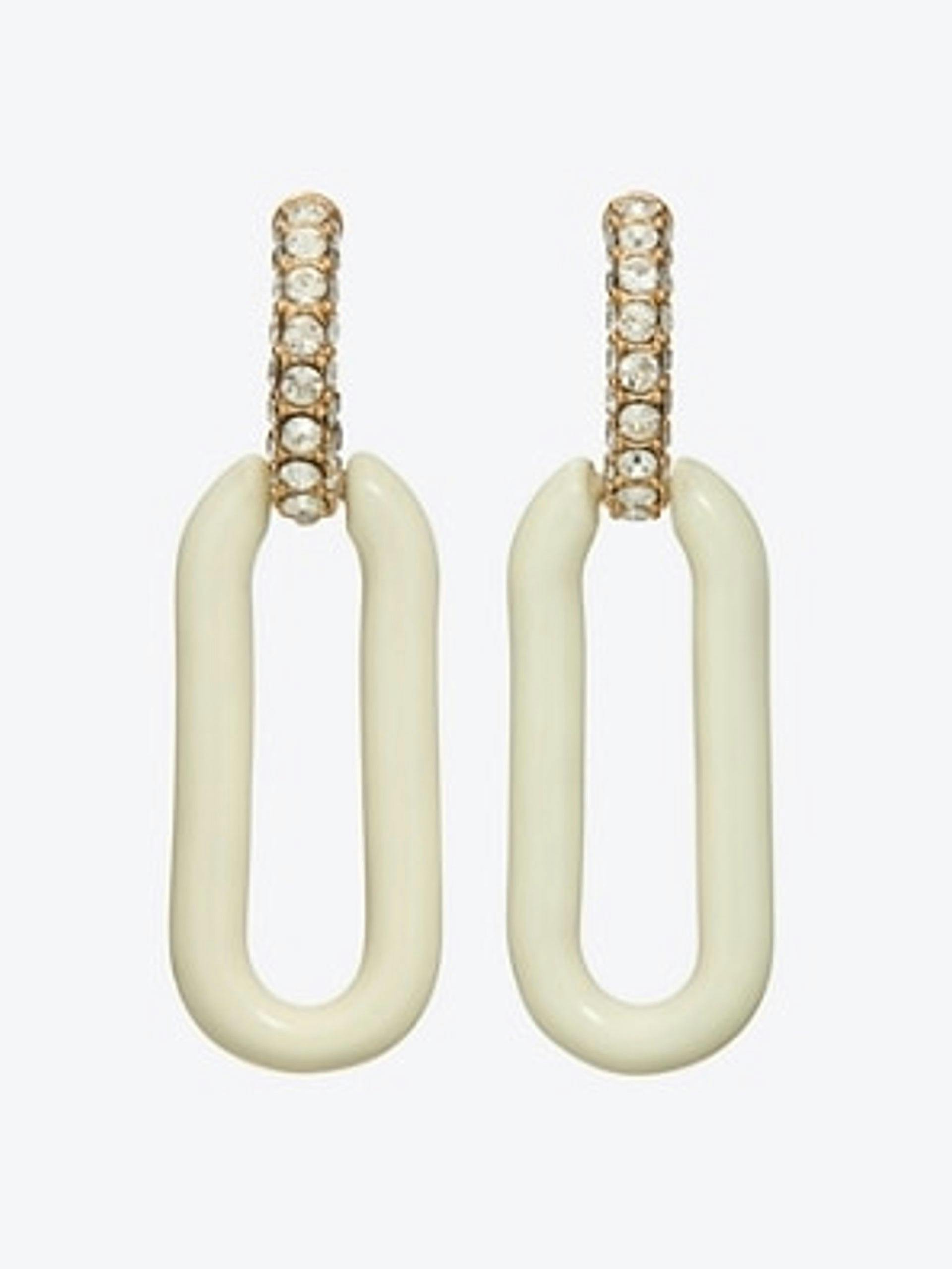 White link earrings