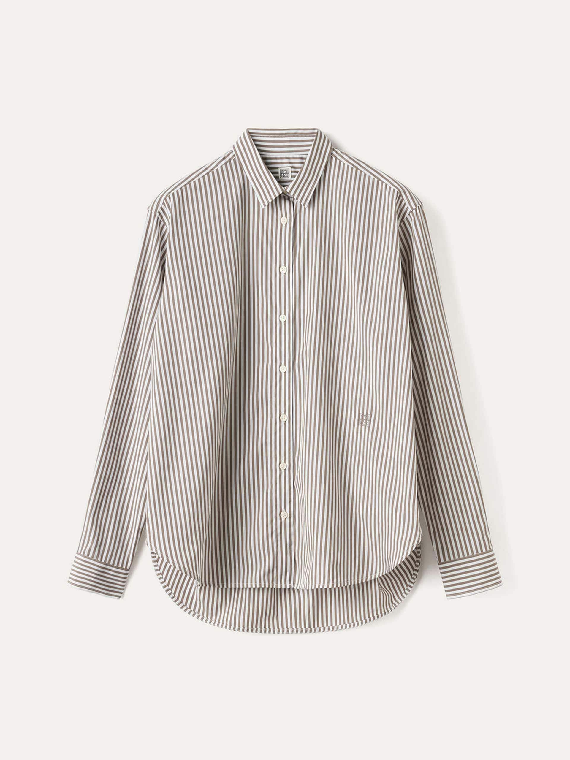 Classic taupe cotton shirt
