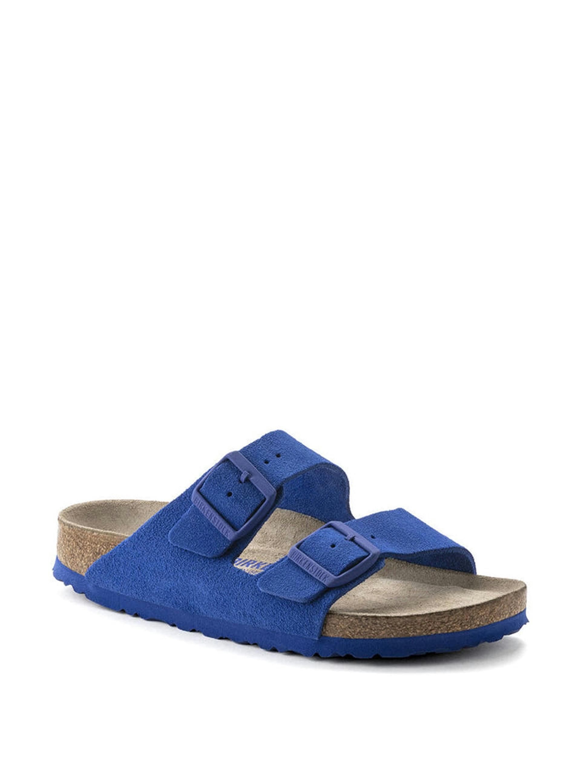 Blue double strap Arizona sandals