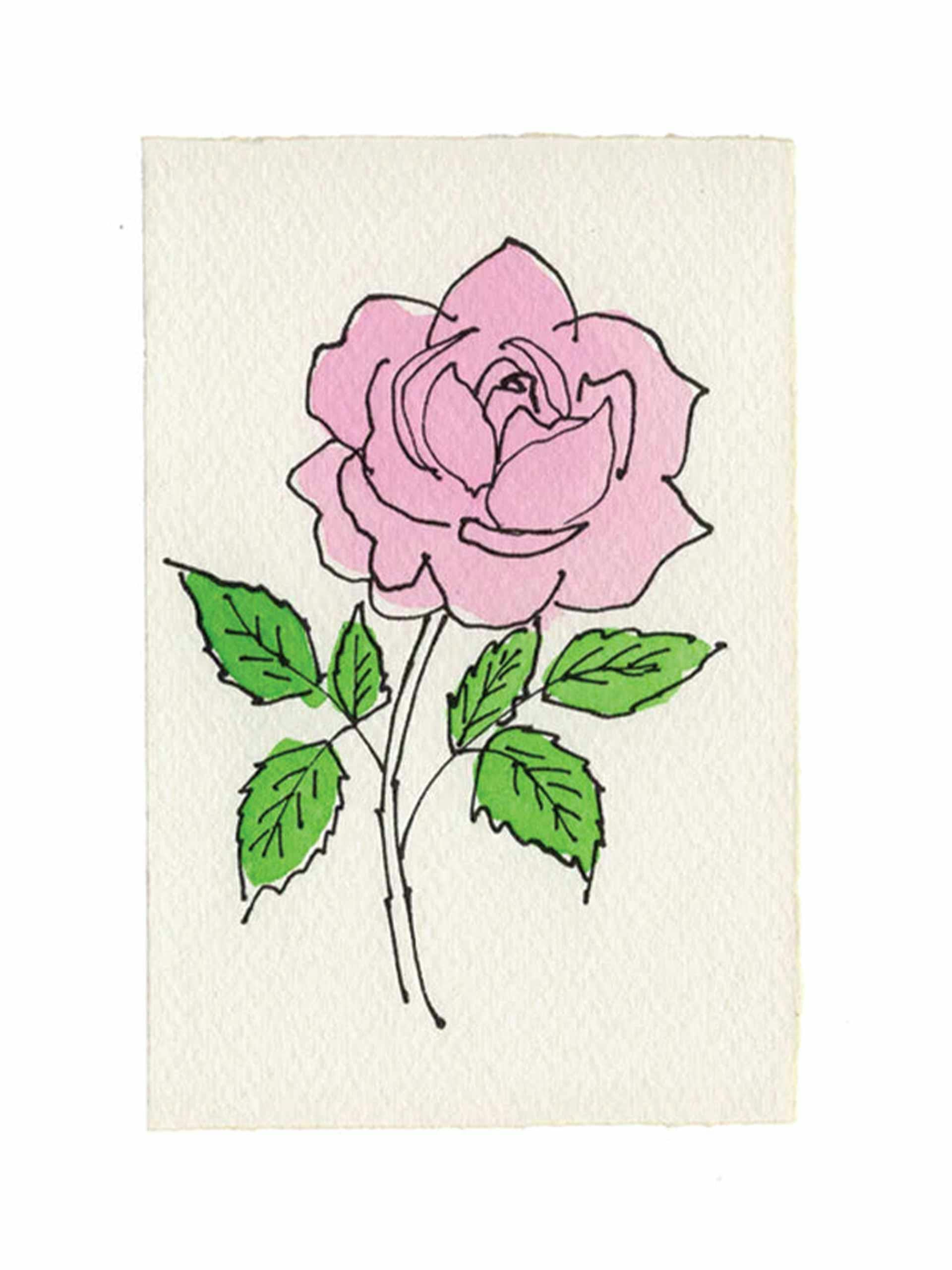 Rose card in candy pink
