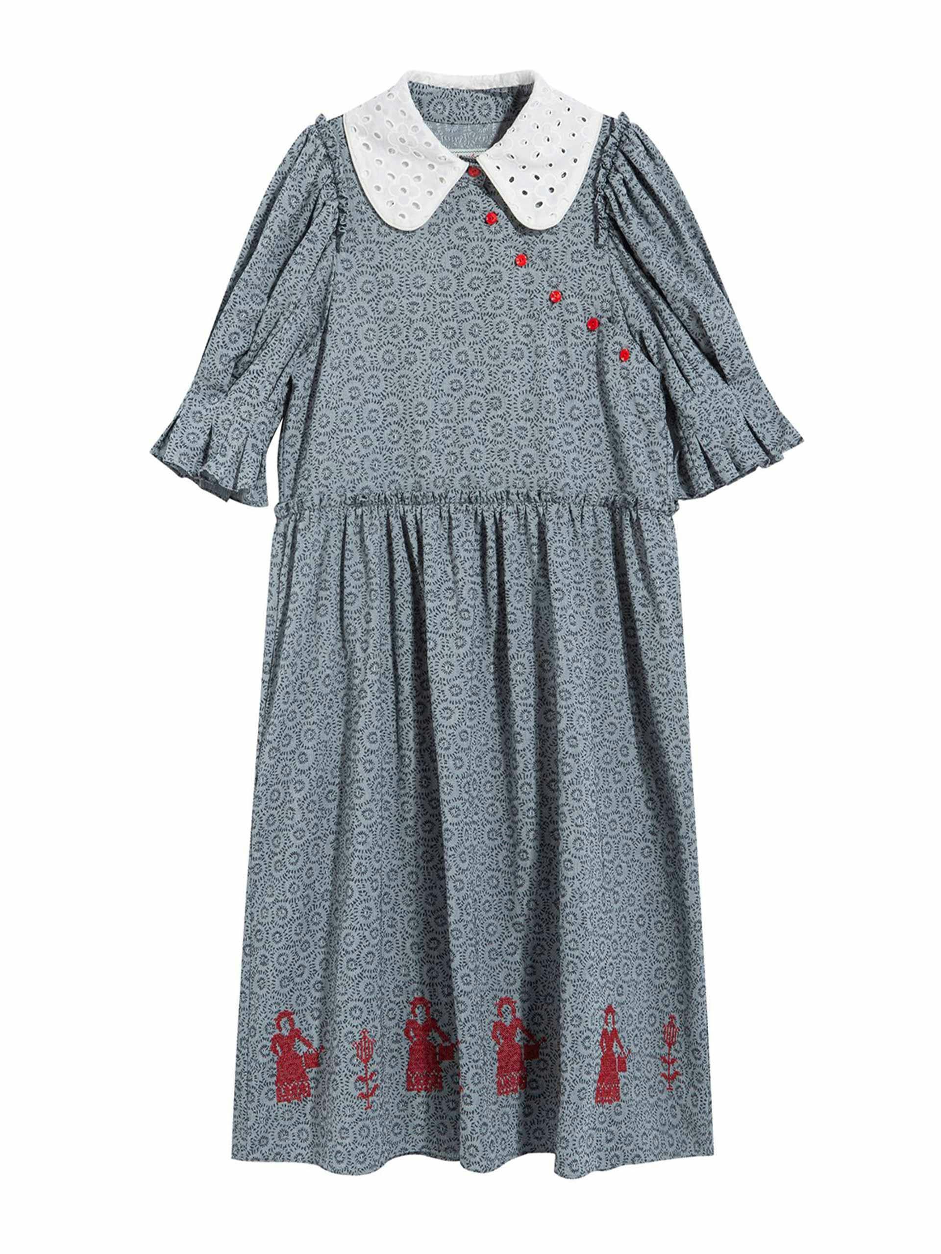 Vintage embroidery cotton dress
