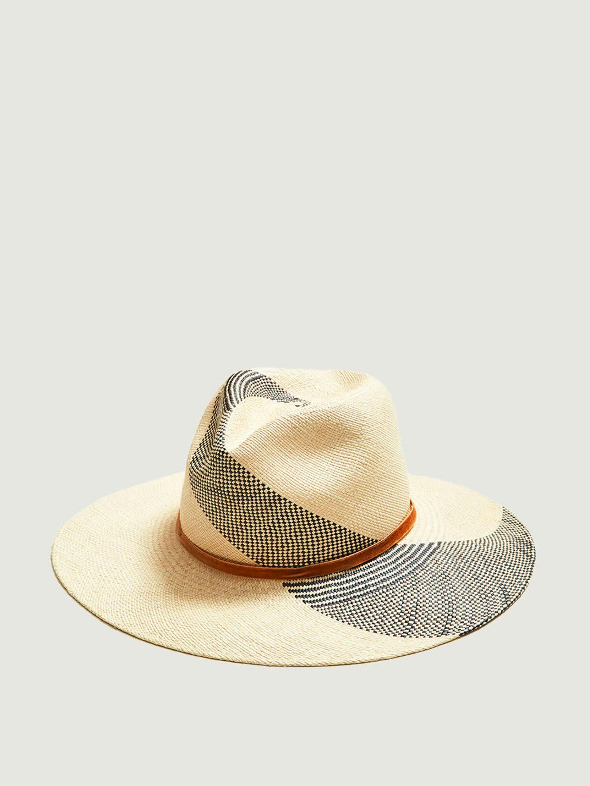 Straw hat with stripes