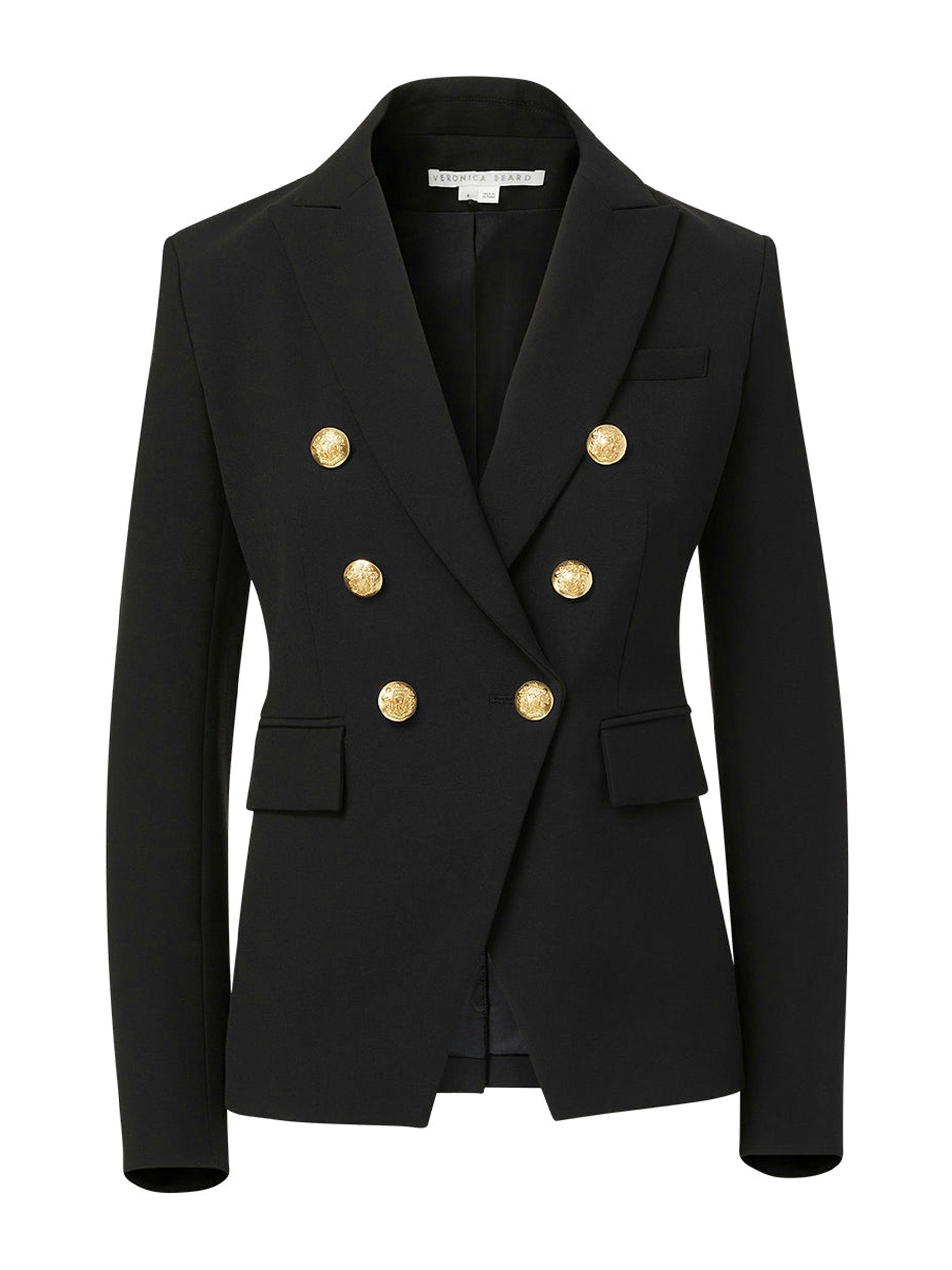 Black blazer with gold buttons