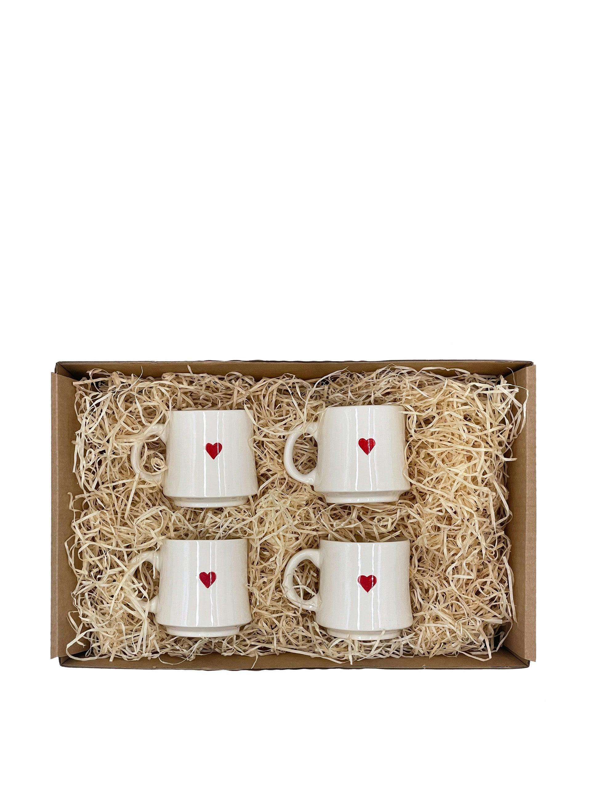 Small love heart mugs (set of 4)