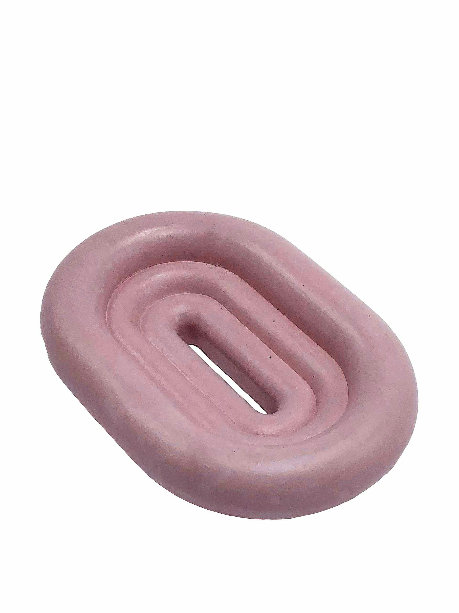 Pink concrete soap dish