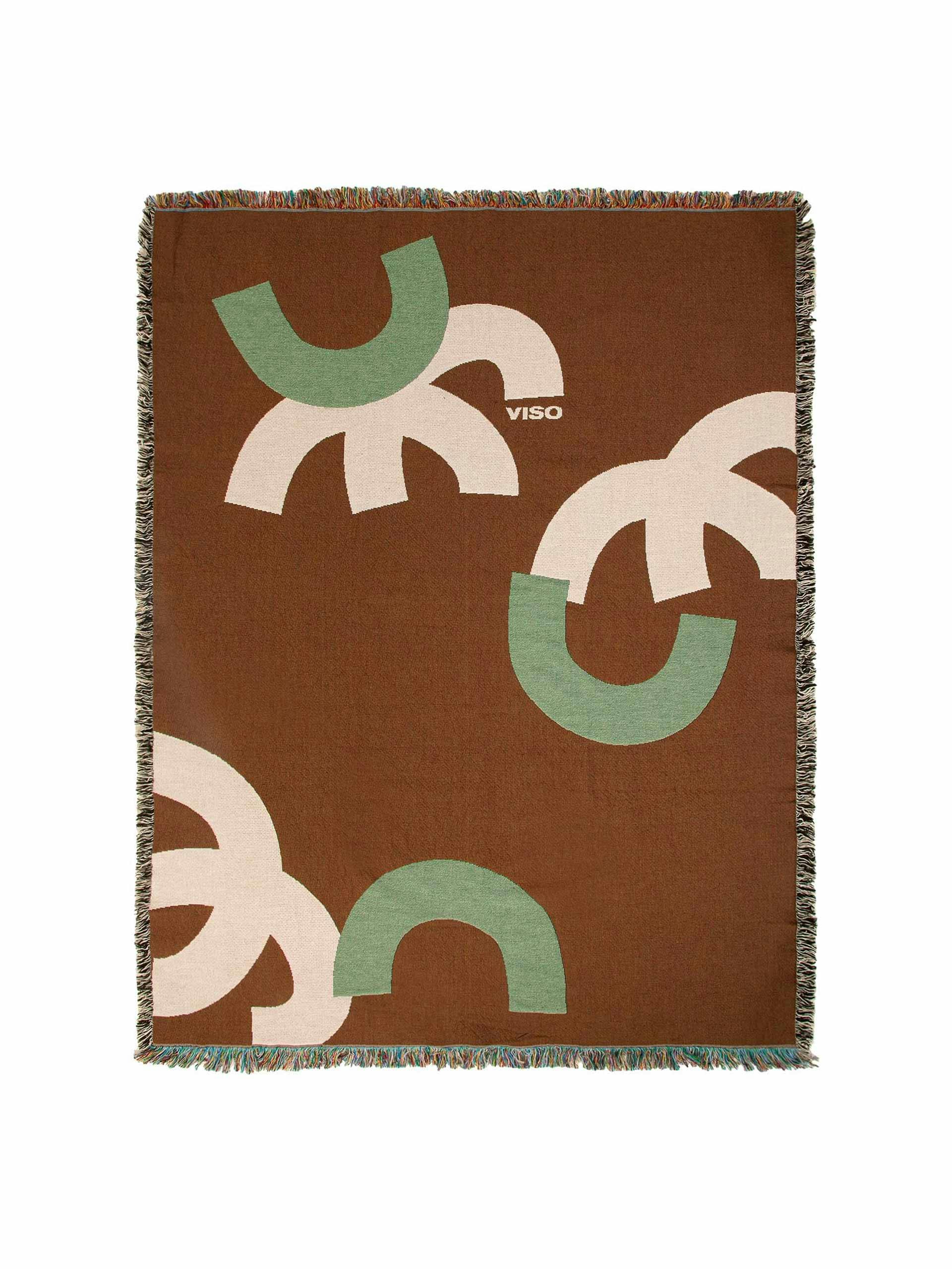 Graphic printed tapestry blanket