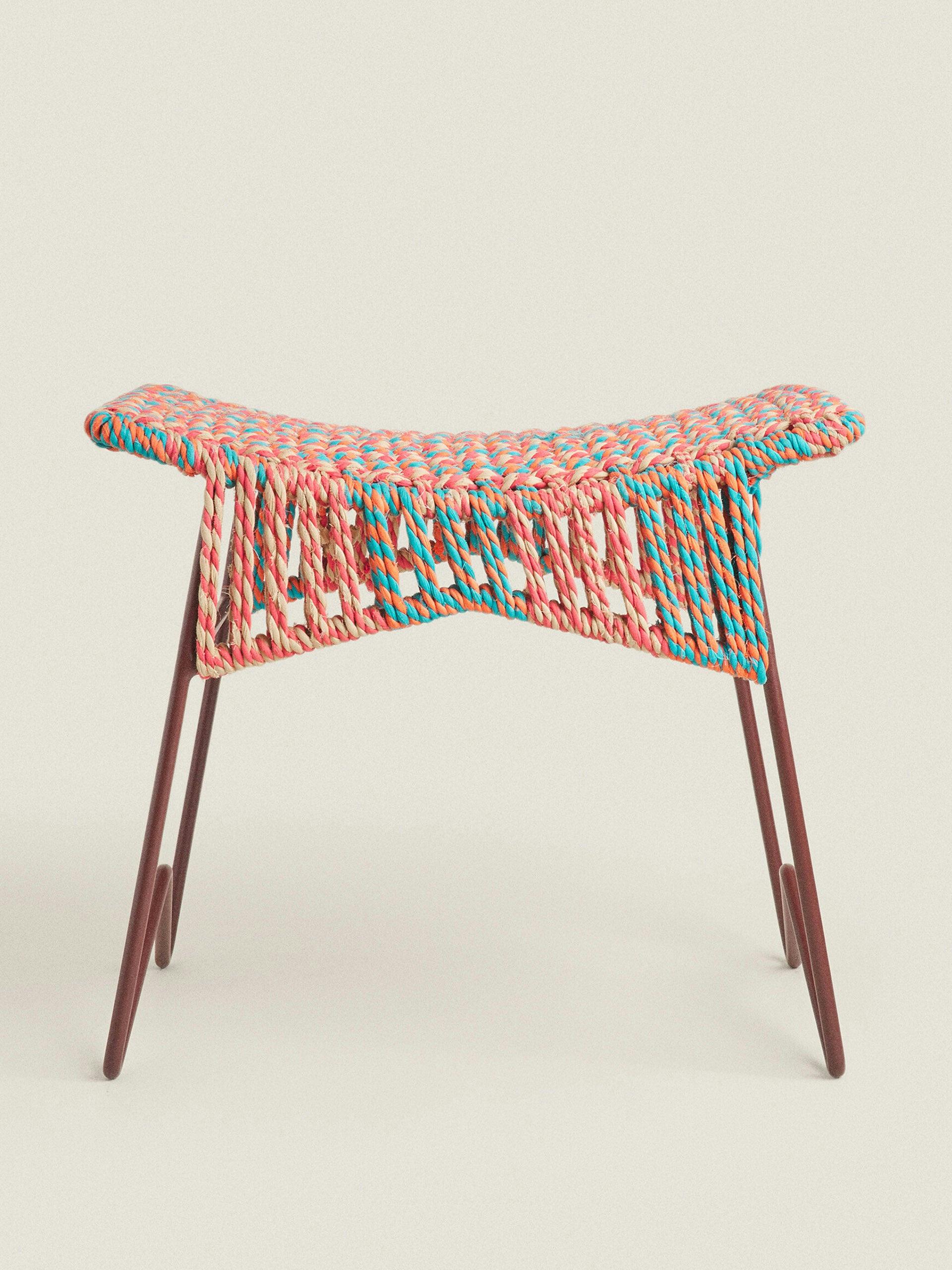 Woven cotton stool