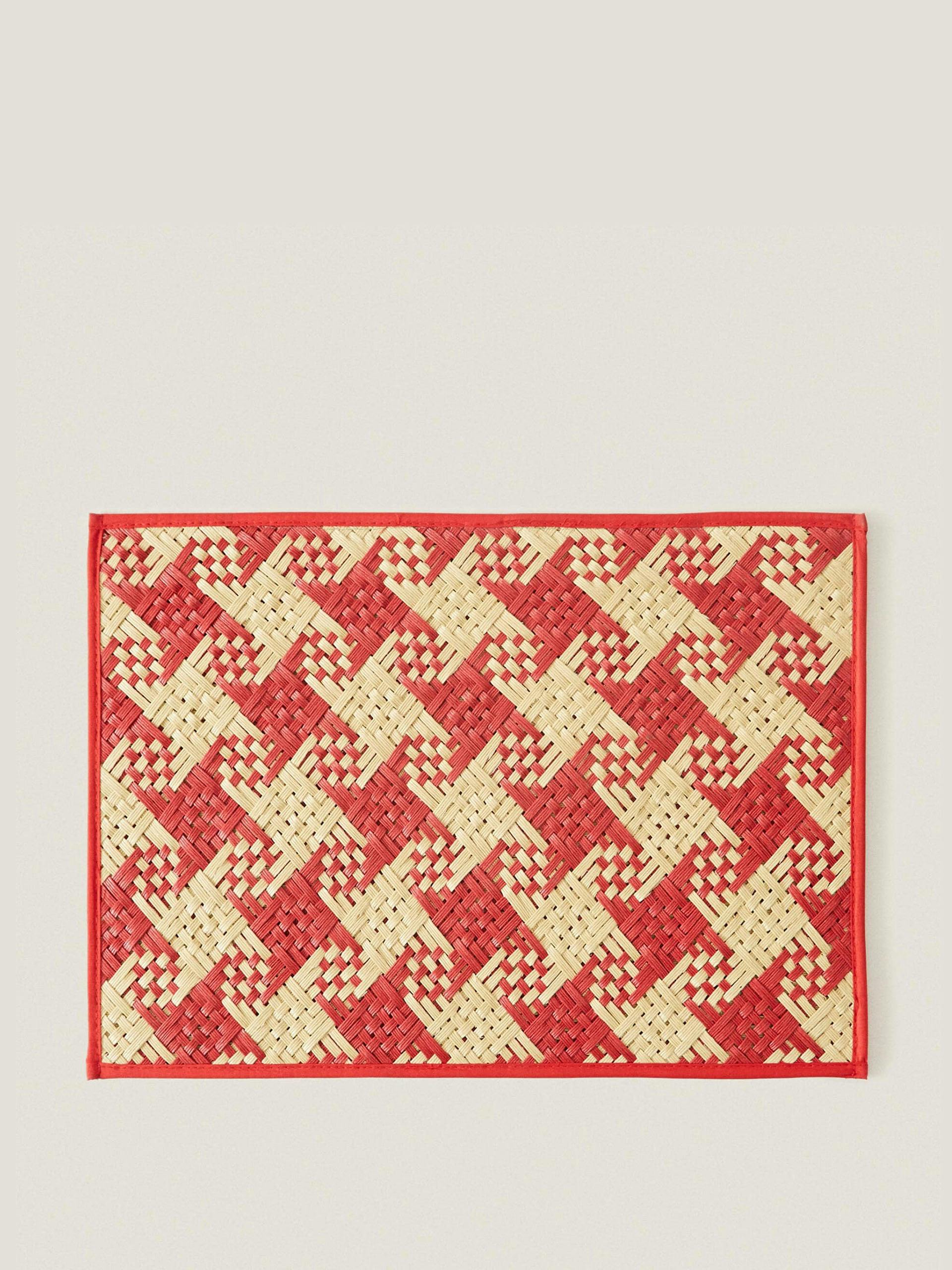 Red woven placemat
