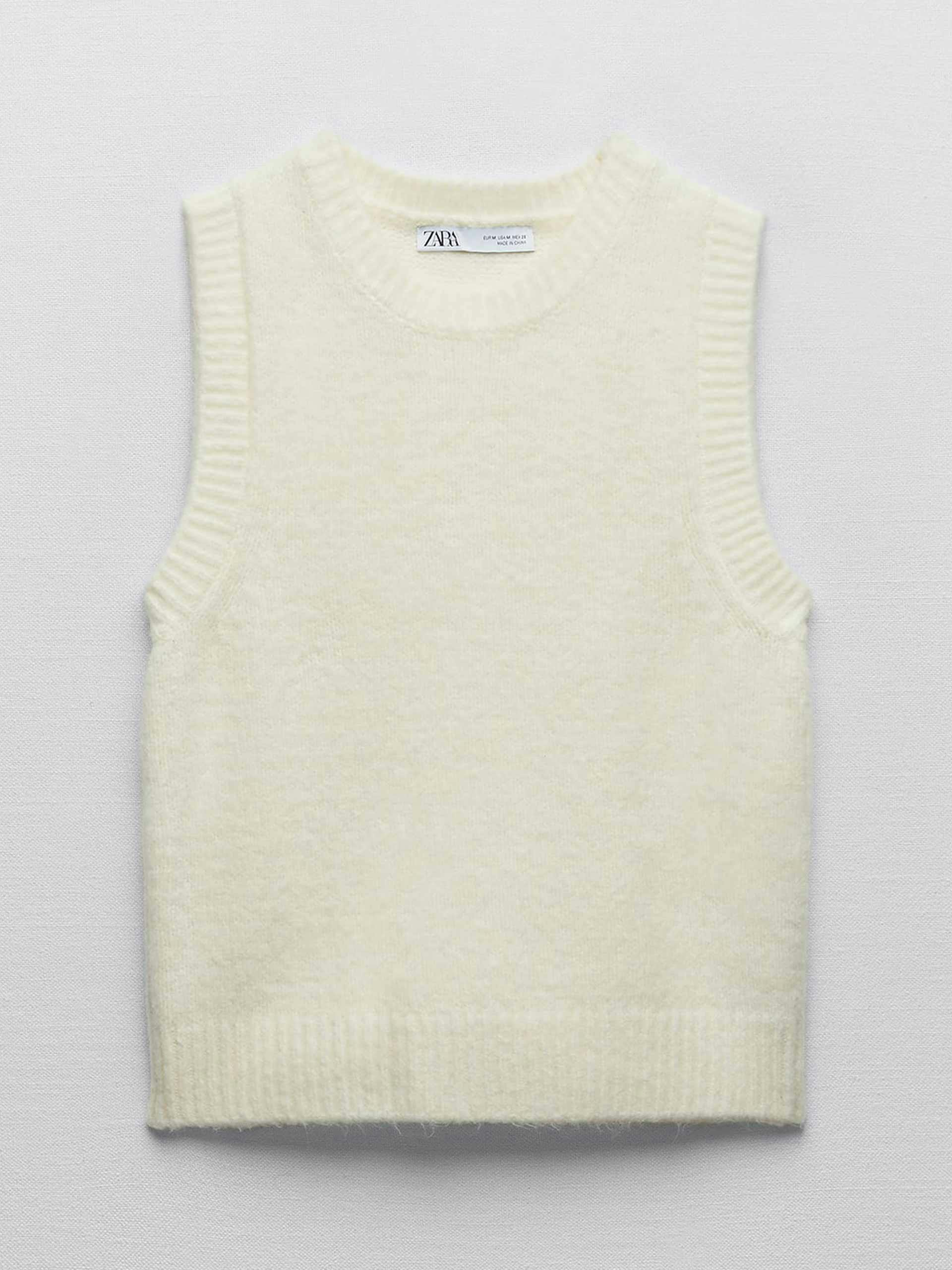 Cream knitted vest