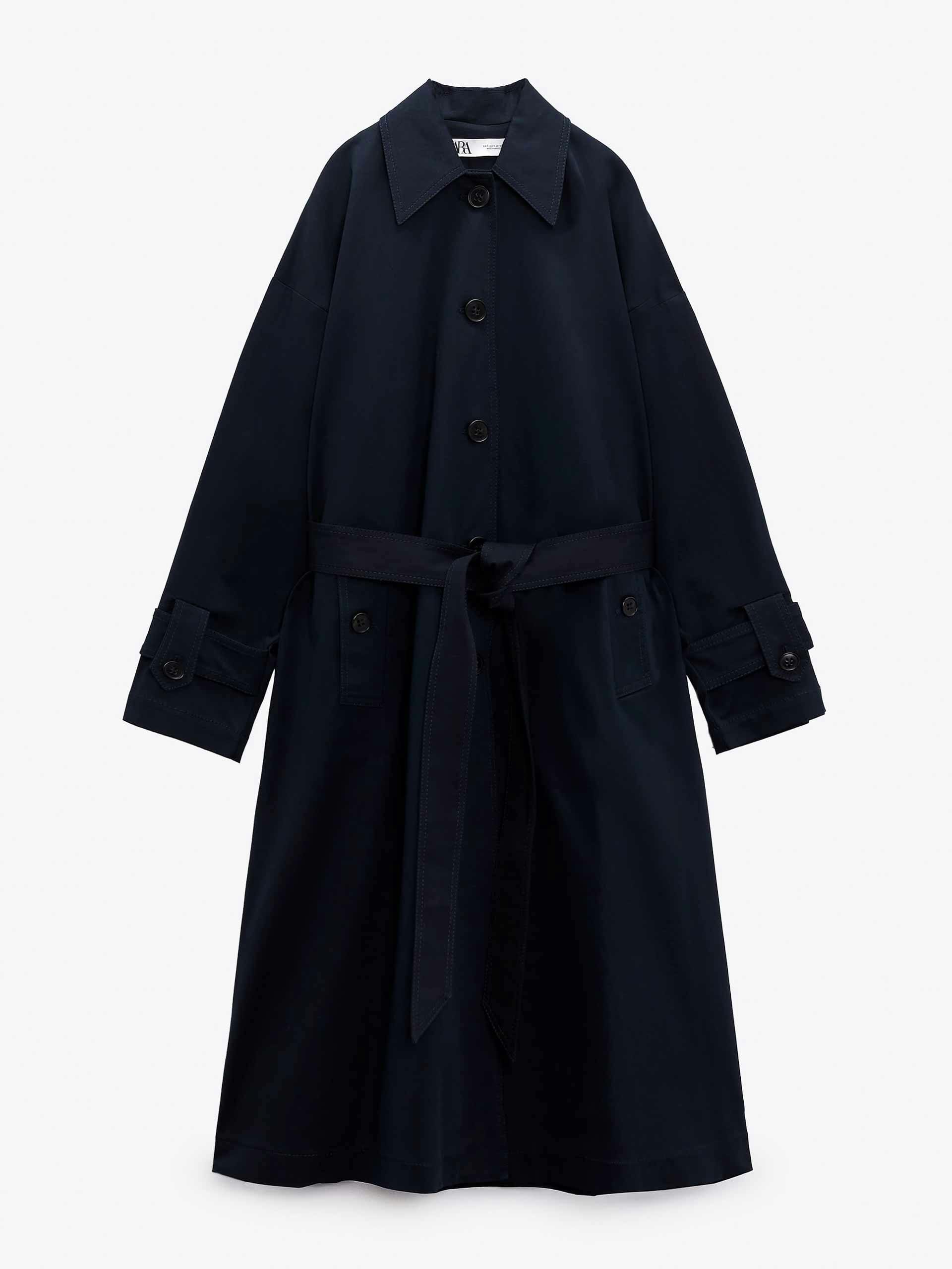 Oversize trench coat with belt