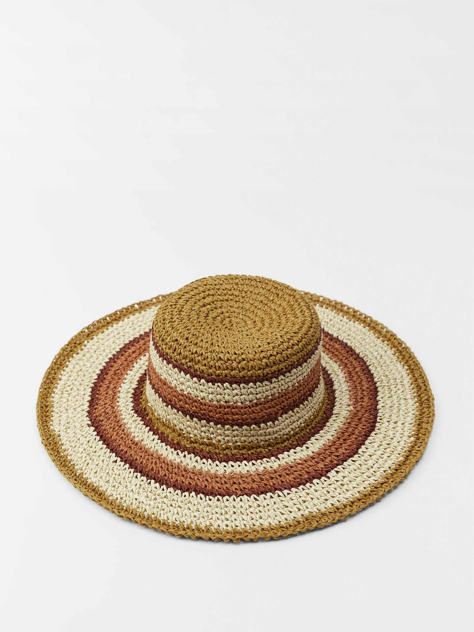 Striped raffia hat