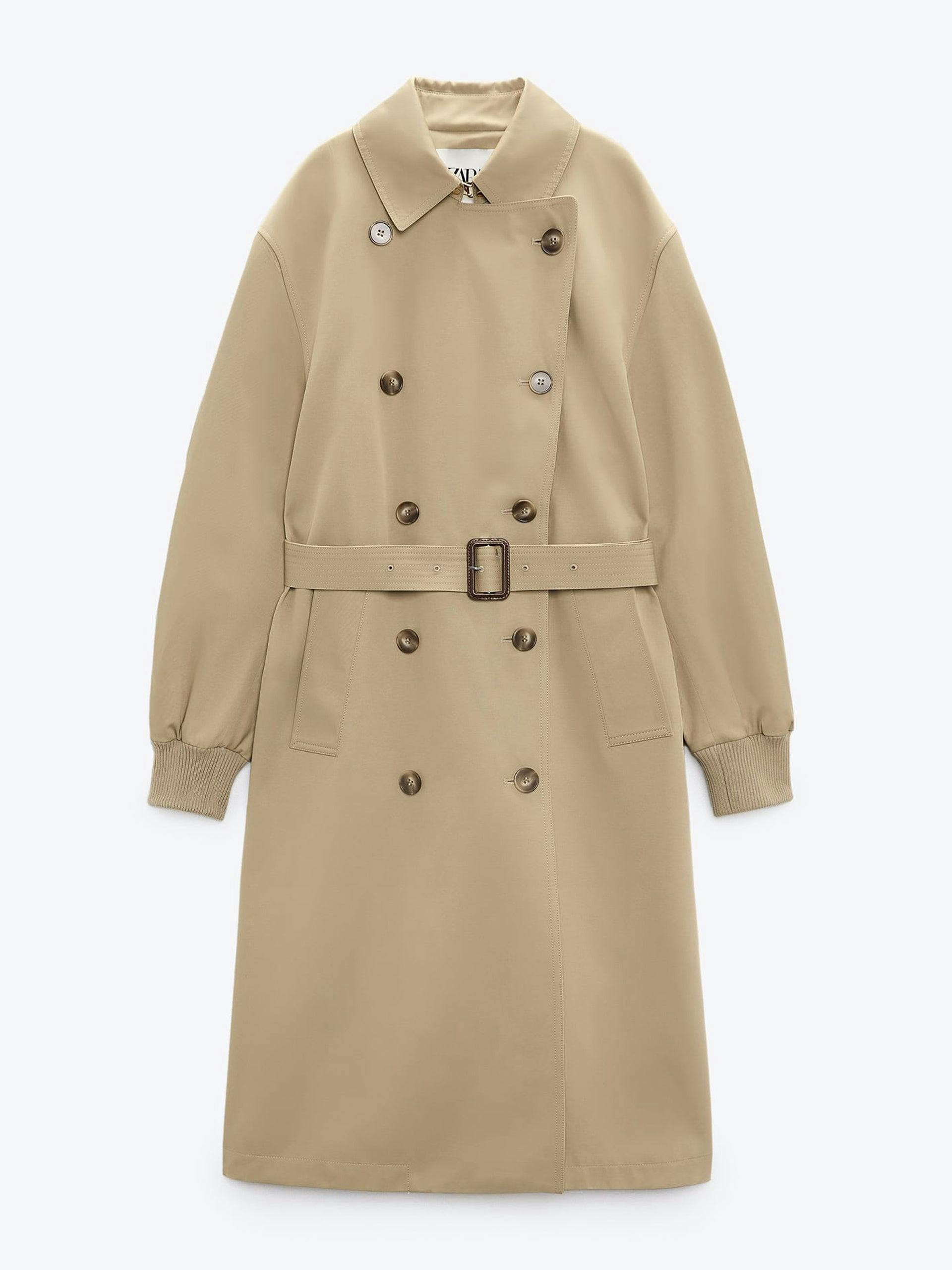 Water repellent pleated trench coat