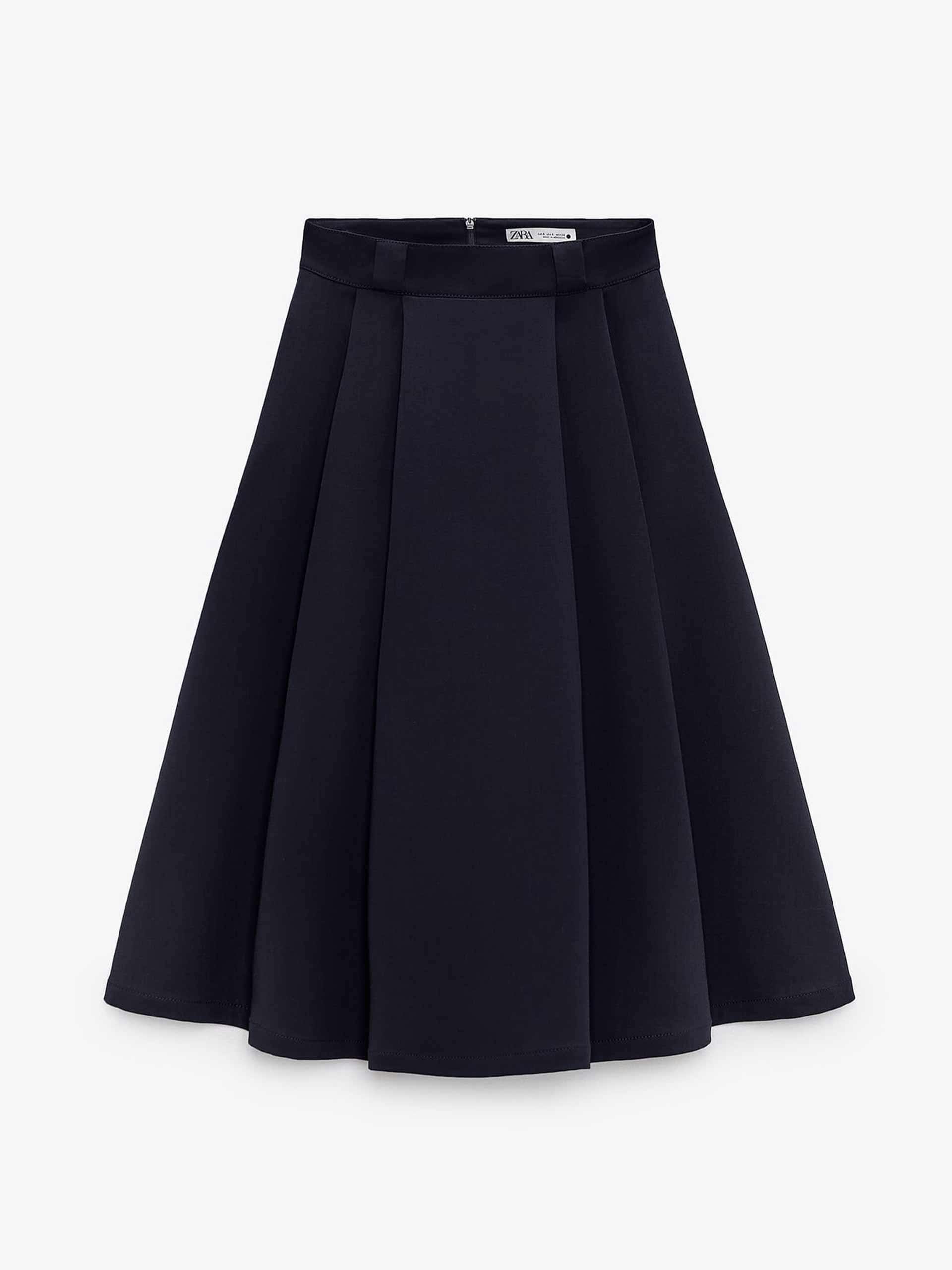 Wool blend midi skirt