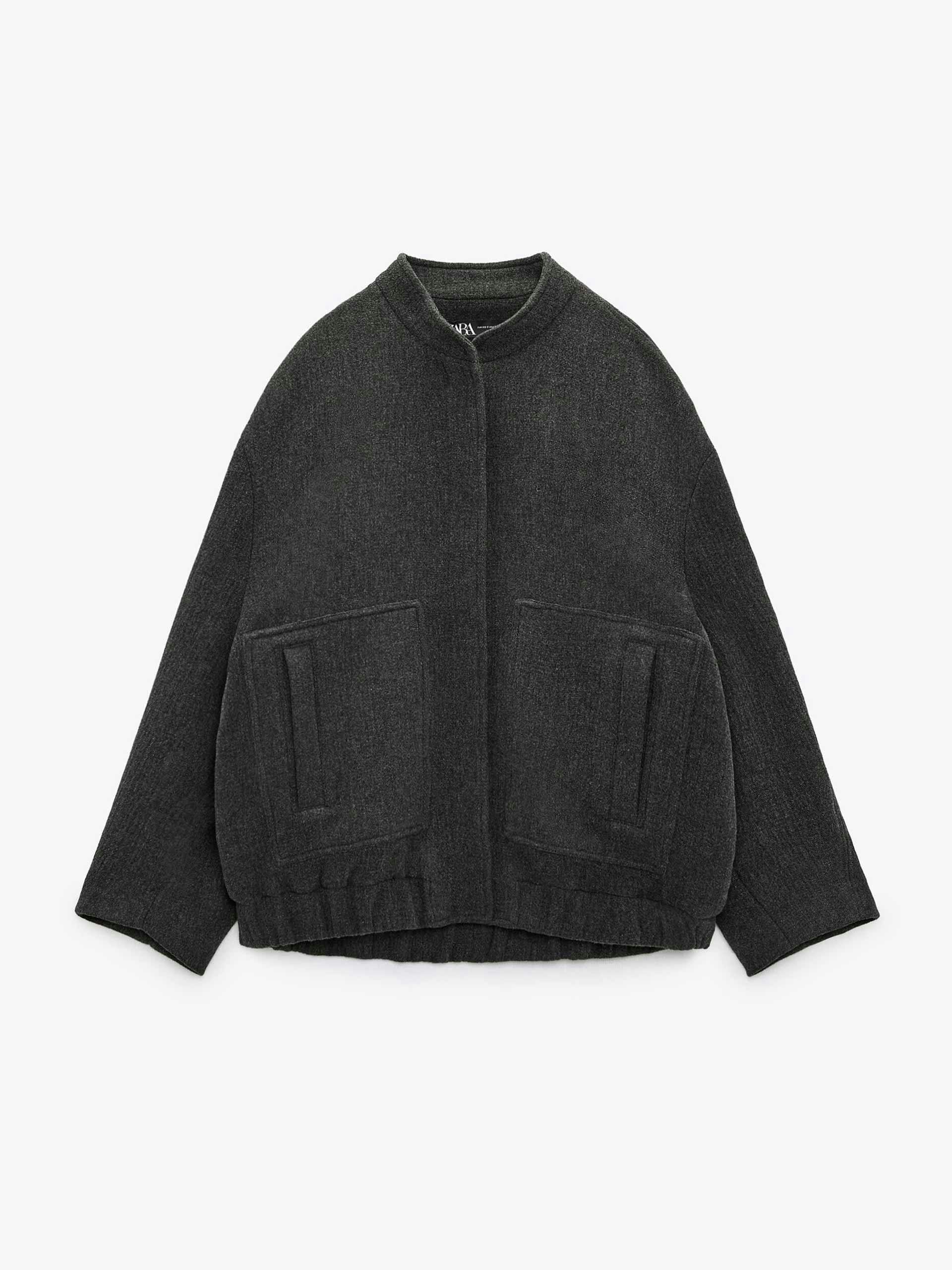 Black wool bomber jacket