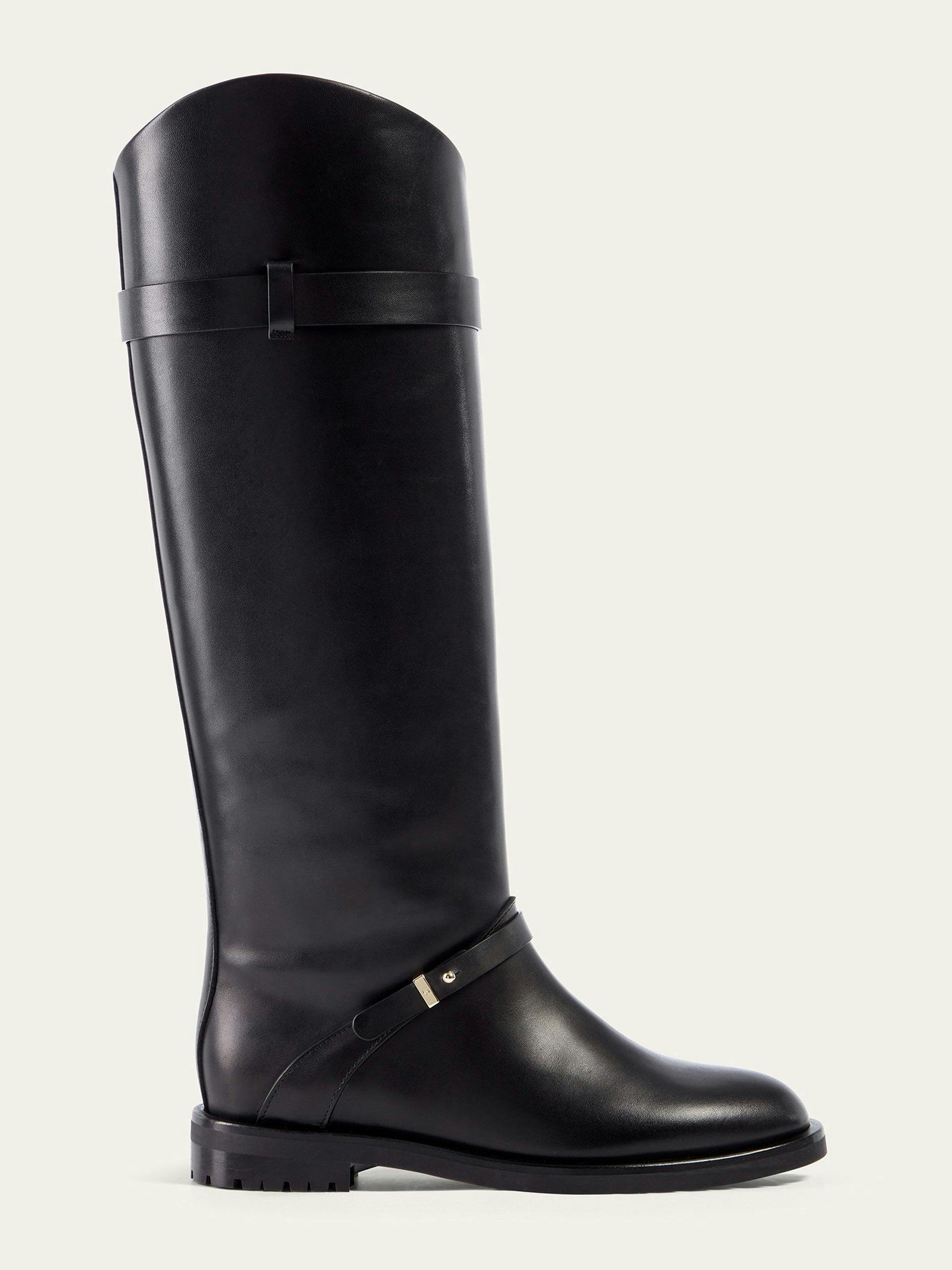 Saddle black boot